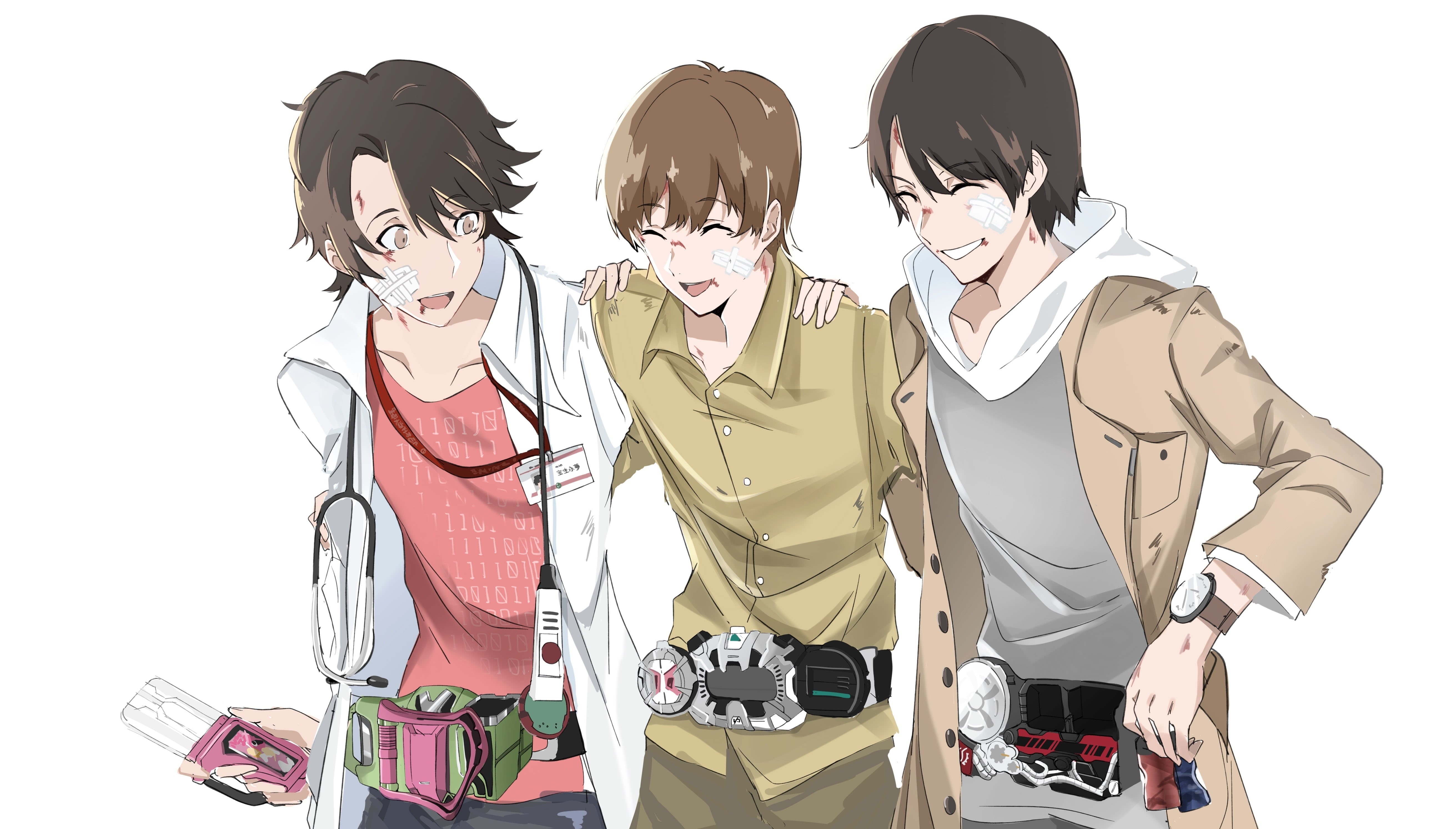 Sougo Tokiwa, Emu Hojo, Sento Kiryu, Kamen Rider, 5K, Anime, HD Wallpaper