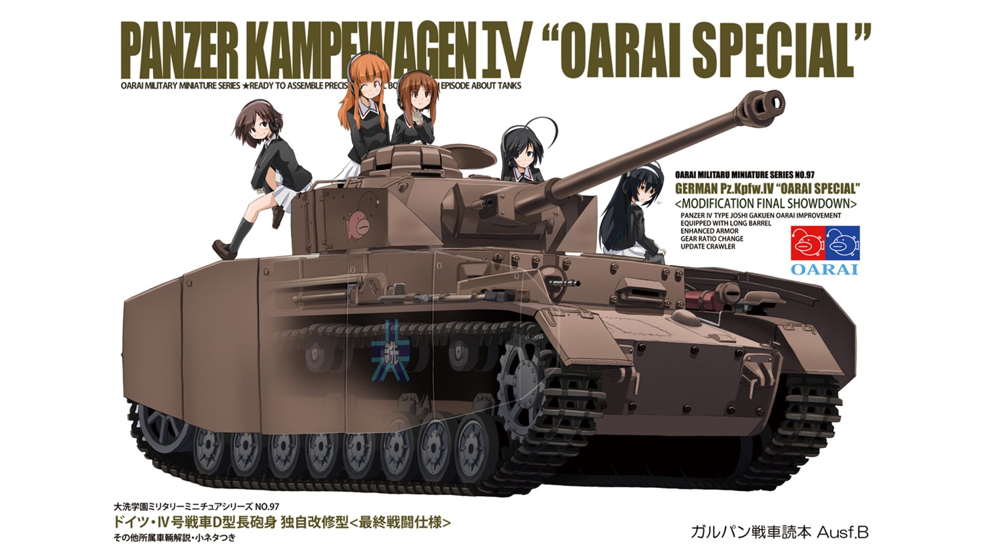 1080P, Takebe Saori, Akiyama Yukari, sign, men, anime girls, mode of transportation, panzer IV, tank, Isuzu Hana, text, western script, people, indoors, HD Wallpaper