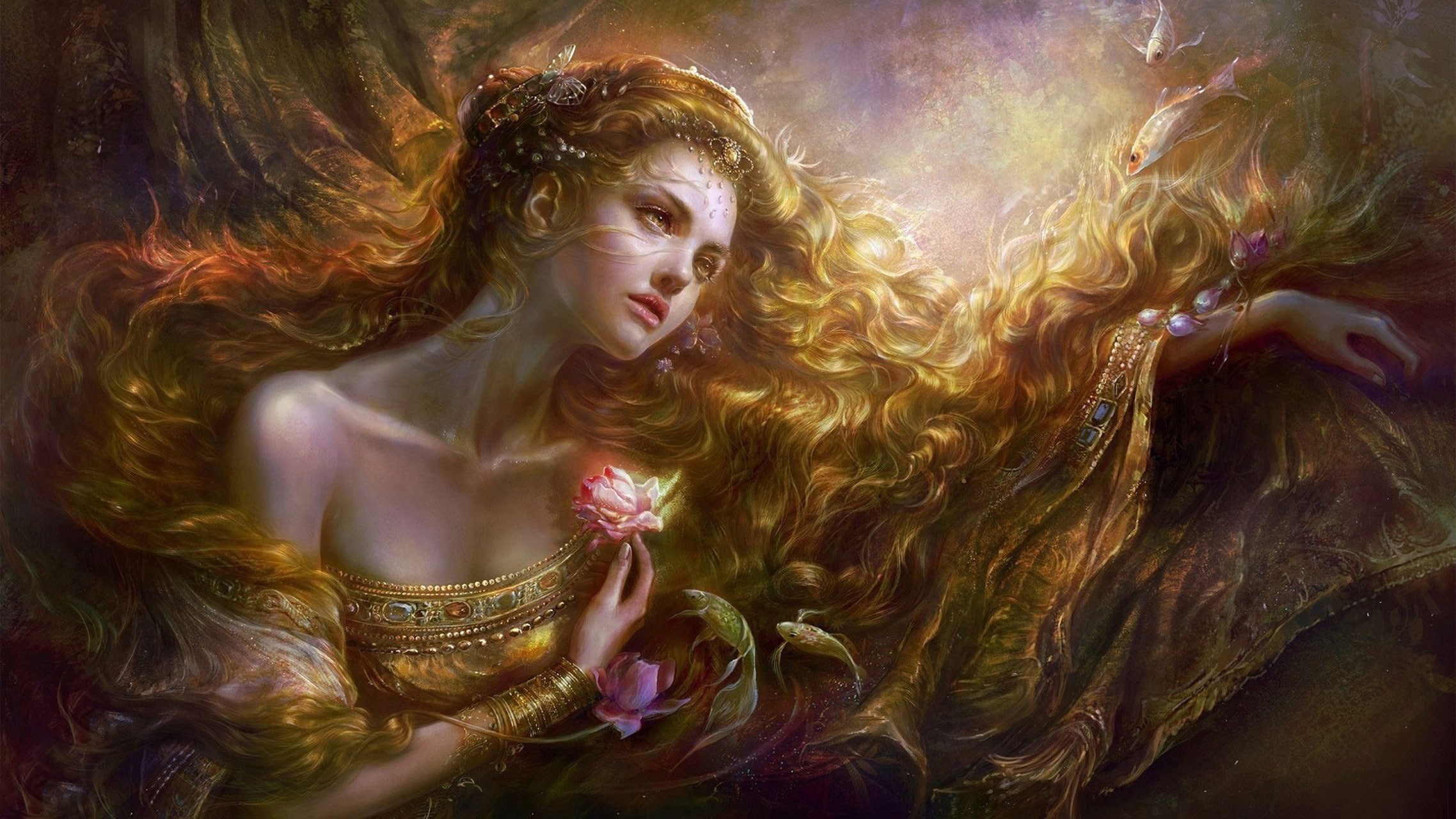 fantasy, long hair, long, girl, 2276x1280, beauty, hair, 1080P, HD Wallpaper