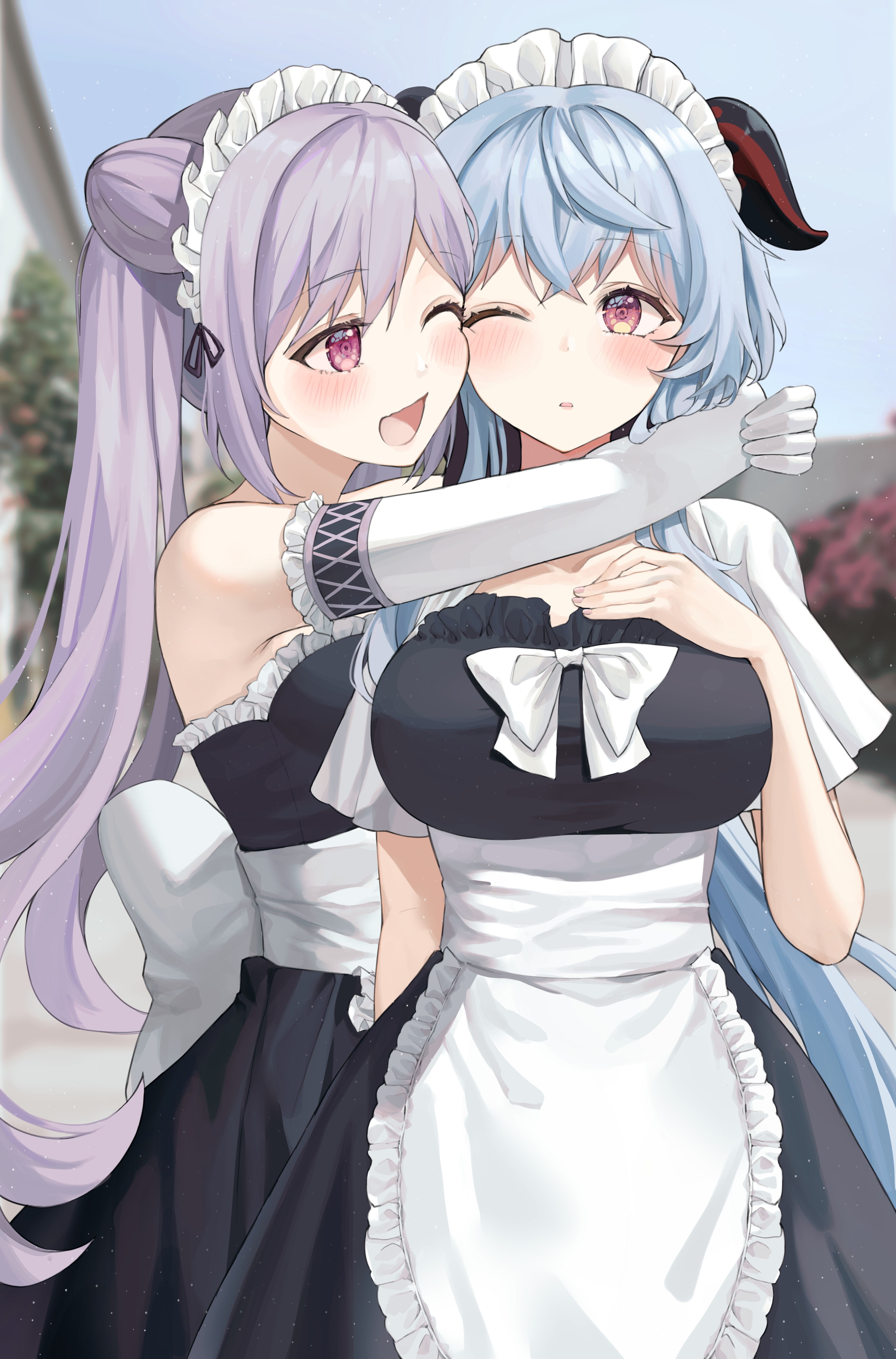 5K, keqing (genshin impact), anime girls, Genshin Impact, Ganyu (Genshin Impact), Phone HD Wallpaper