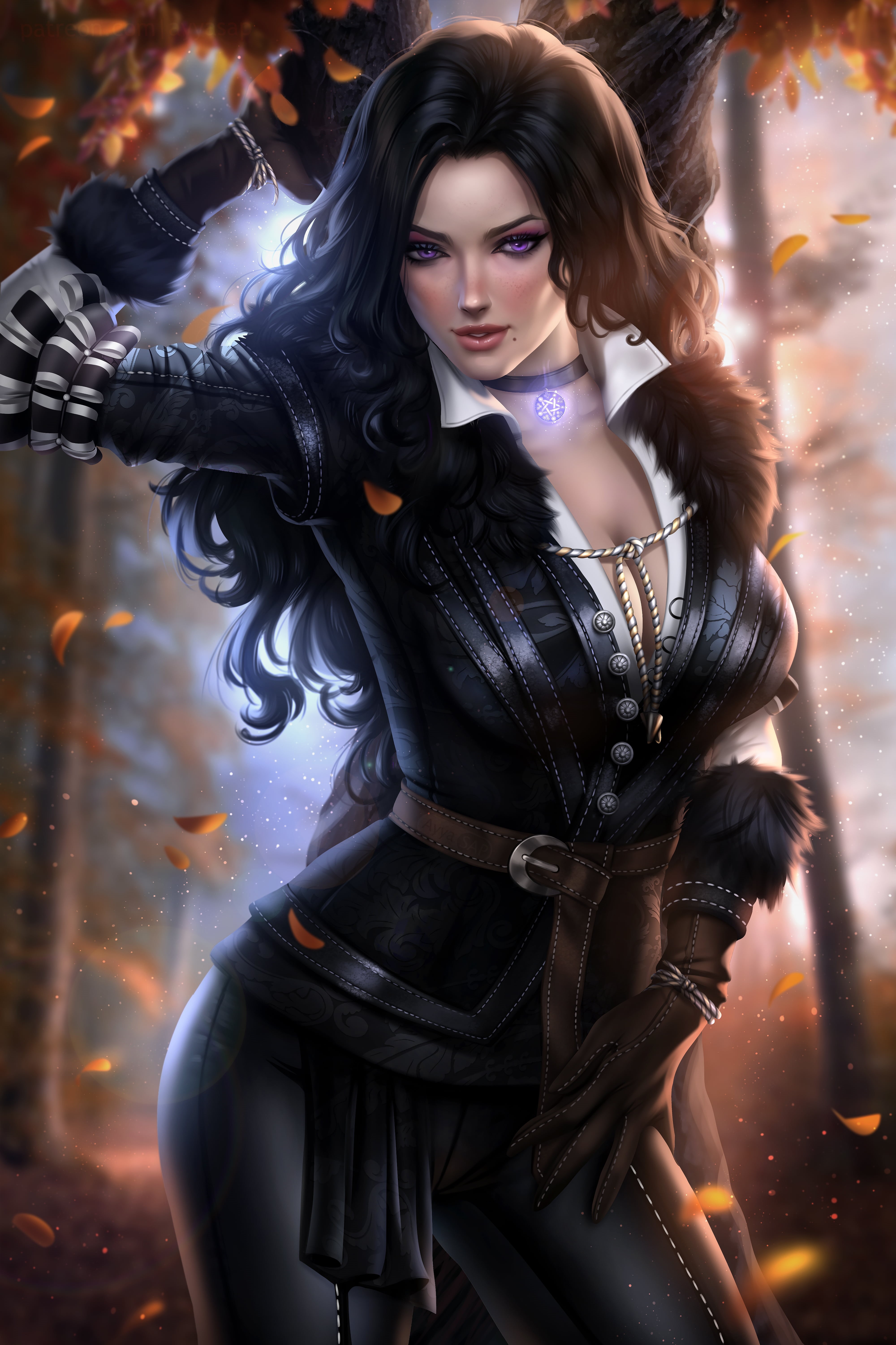 video game girls, Ayya Saparniyazova, AyyaSAP, artwork, illustration, video game characters, 5K, video games, digital art, Yennefer, fan art, women, The, Phone HD Wallpaper