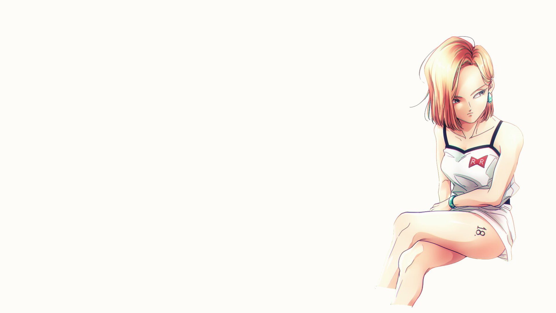 Dragon Ball Z, anime girls, 1080P, simple background, Android 18, Dragon Ball, HD Wallpaper