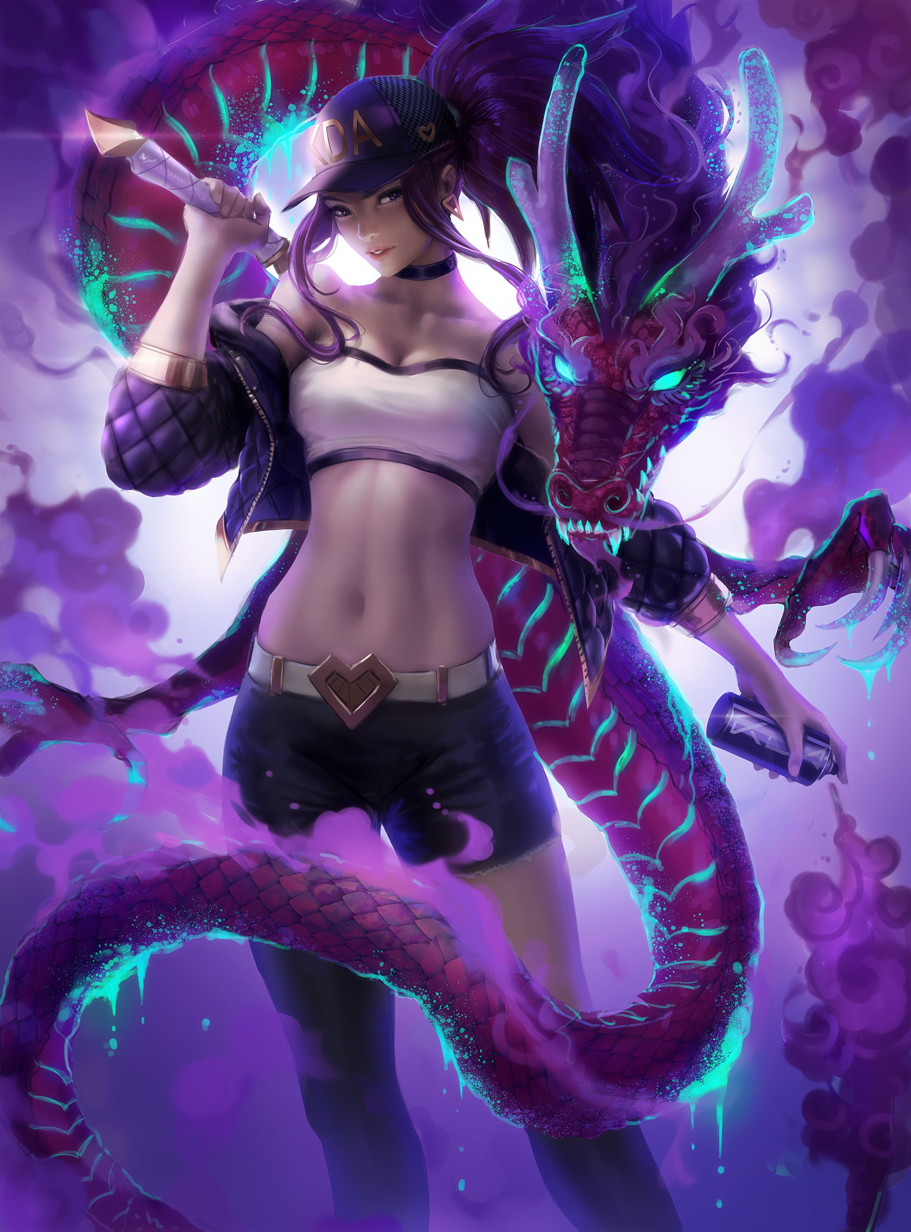4K, artwork, video game characters, baseball caps, looking at viewer, fantasy girl, fan art, digital art, drawing, illustration, vertical, parted lips, Phone HD Wallpaper
