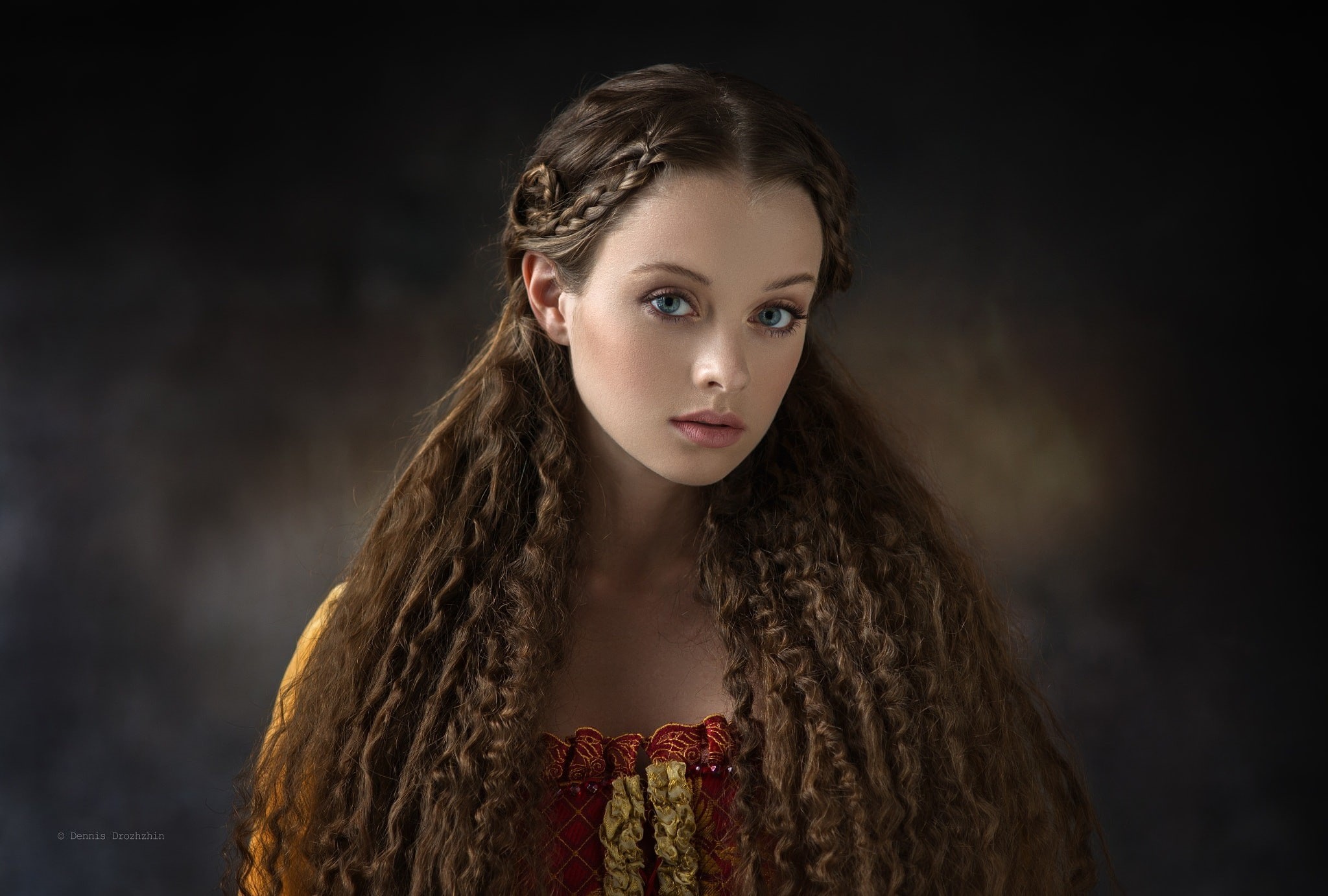 1080P, portrait, Dennis Drozhzhin, simple background, women, face, HD Wallpaper