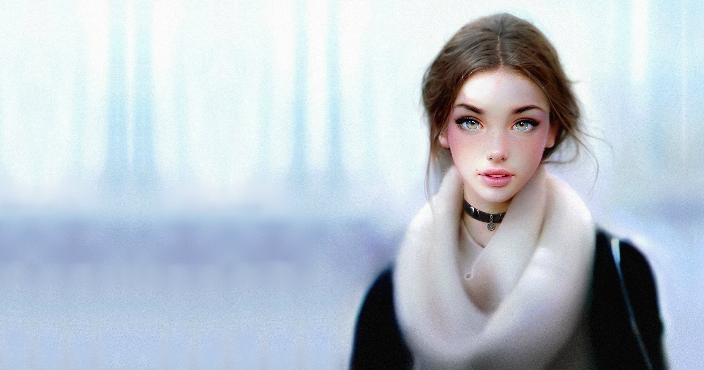adult, Girls, front view, women, beautiful people, looking at camera, woman, beautiful woman, beauty, digital art, indoors, 1080P, hair, portrait, young adult, HD Wallpaper