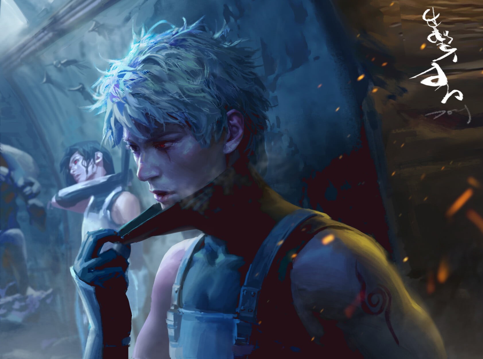 Scar on Eye, Sharingan, Uchiha Itachi, Dong Zhiwei, white hair, 720P, Hatake Kakashi, Naruto (anime), HD Wallpaper