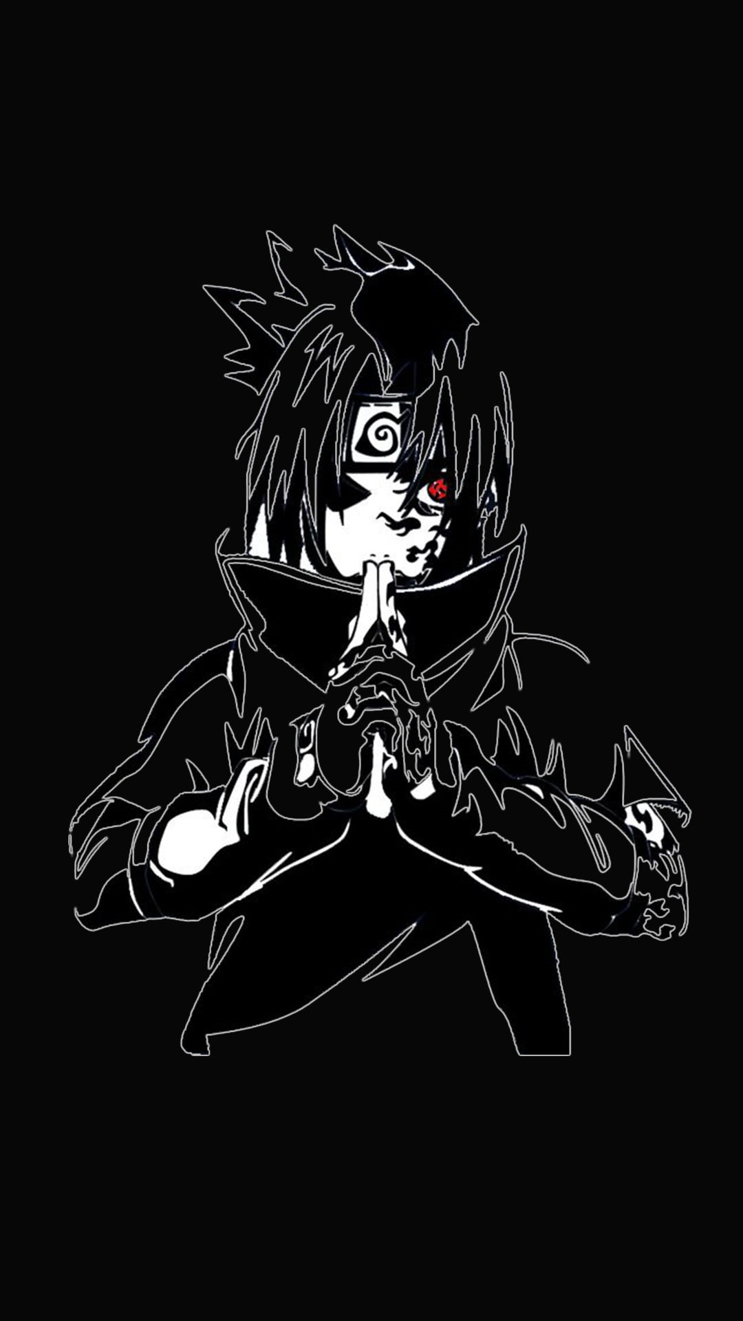 anime, white, Naruto (anime), 1080P, red, Uchiha Sasuke, Phone HD Wallpaper