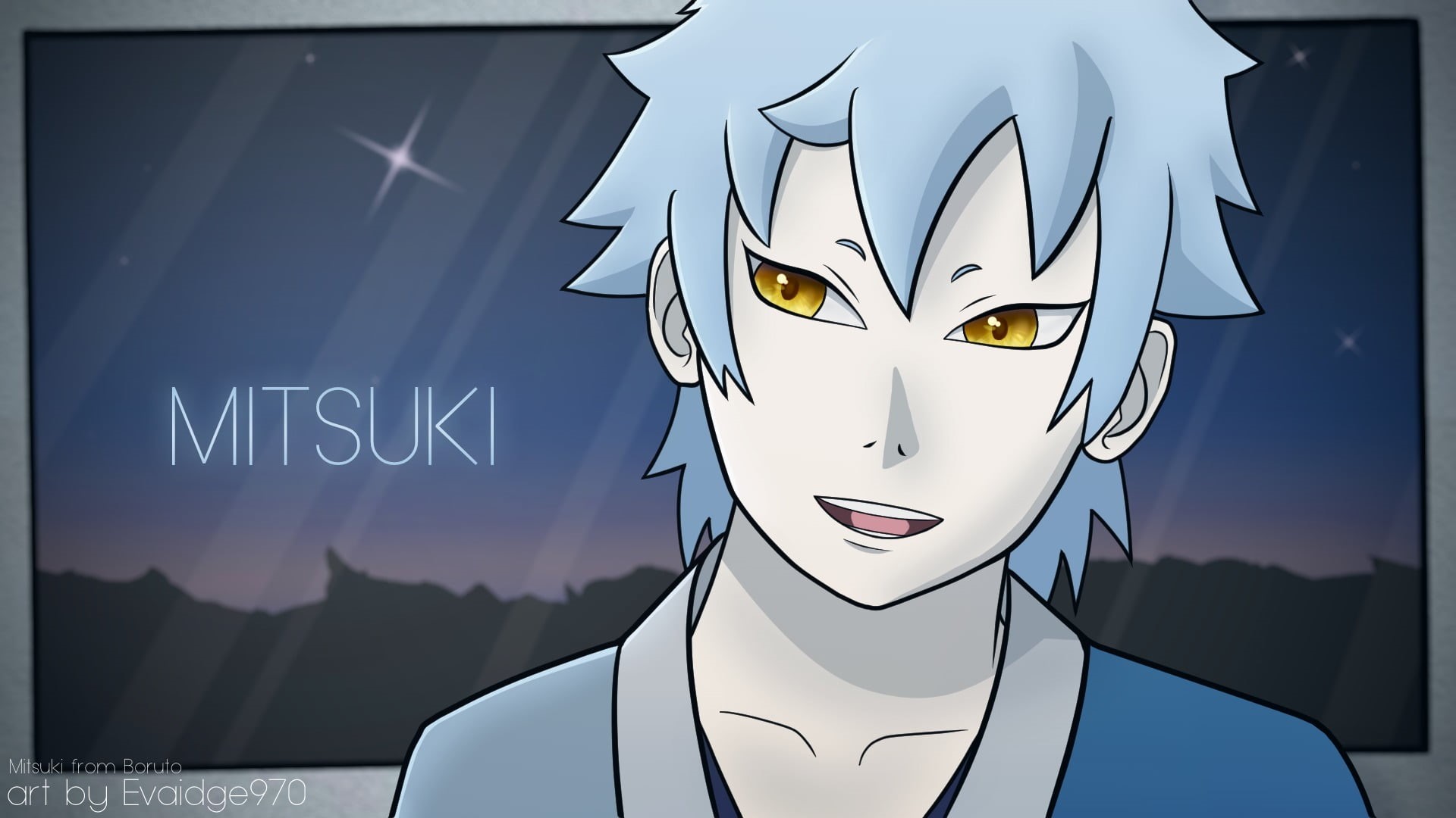 no people, close-up, night, transportation, text, portrait, art and craft, blue, Naruto Shippuuden, white, communication, mitsuki, day, 1080P, mountain, HD Wallpaper