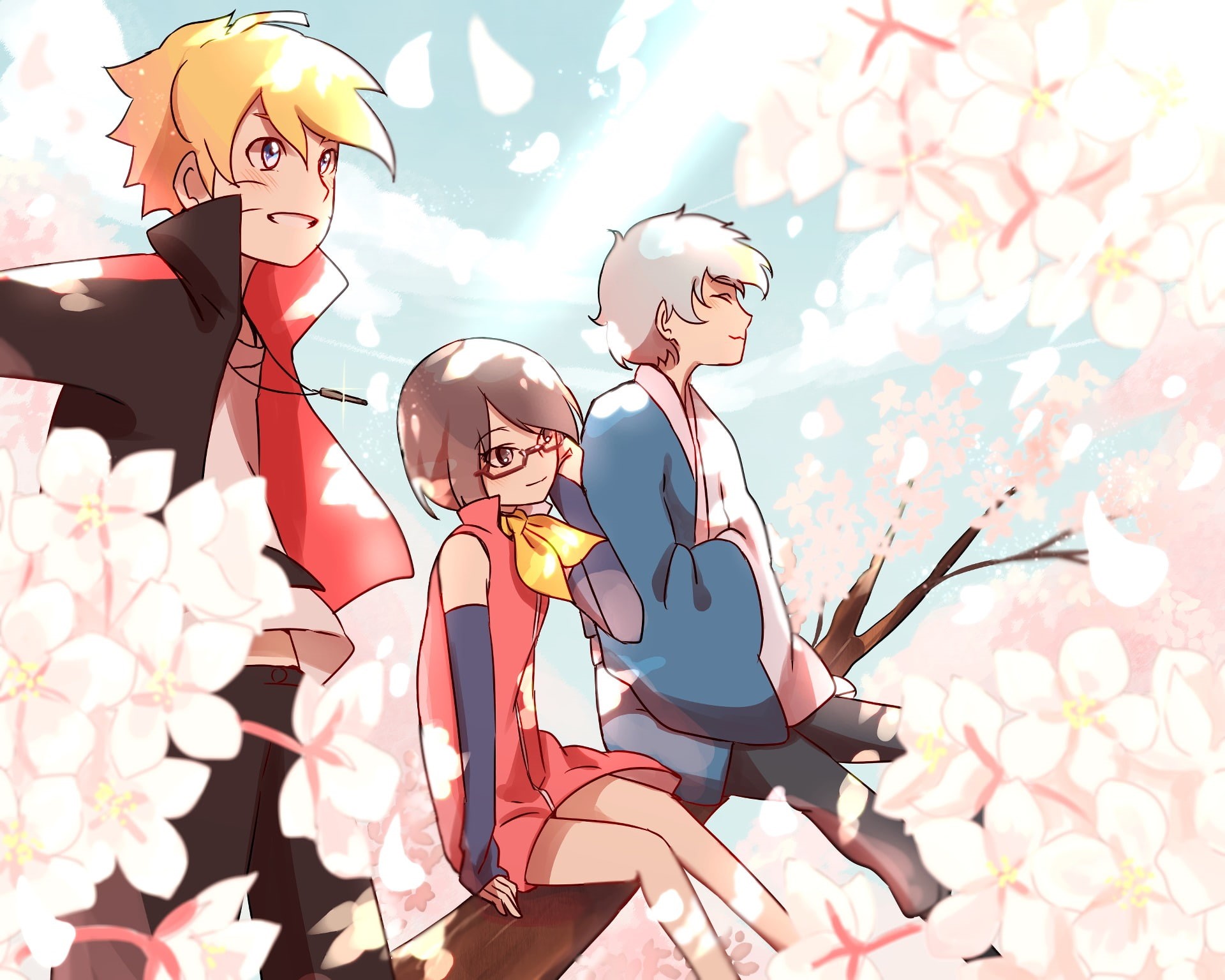 1080P, Sarada Uchiha, Boruto Uzumaki, Mitsuki (Naruto), Boruto, Anime, HD Wallpaper