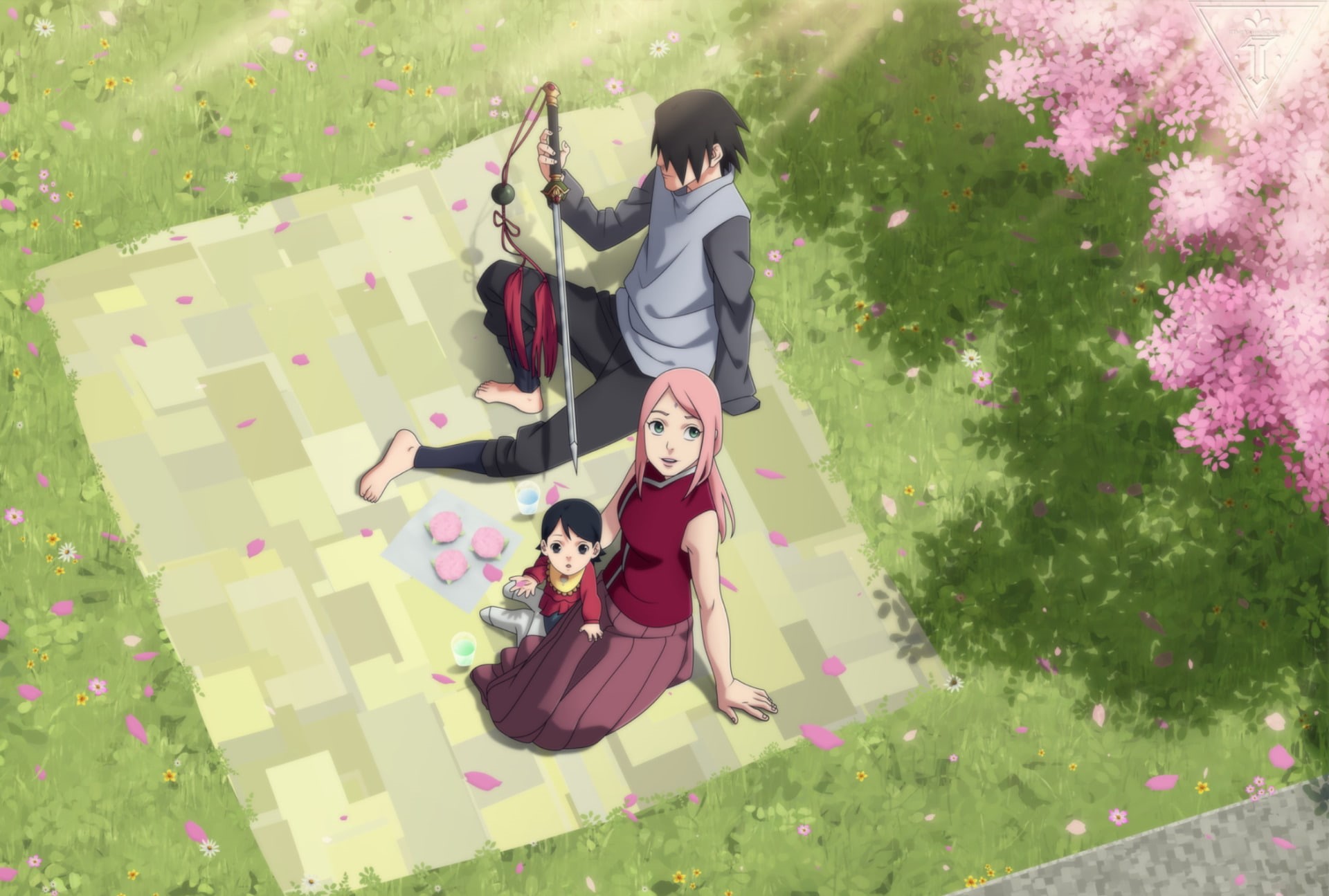 Anime, Sakura Haruno, 1080P, Sasuke Uchiha, Sarada Uchiha, Naruto, HD Wallpaper