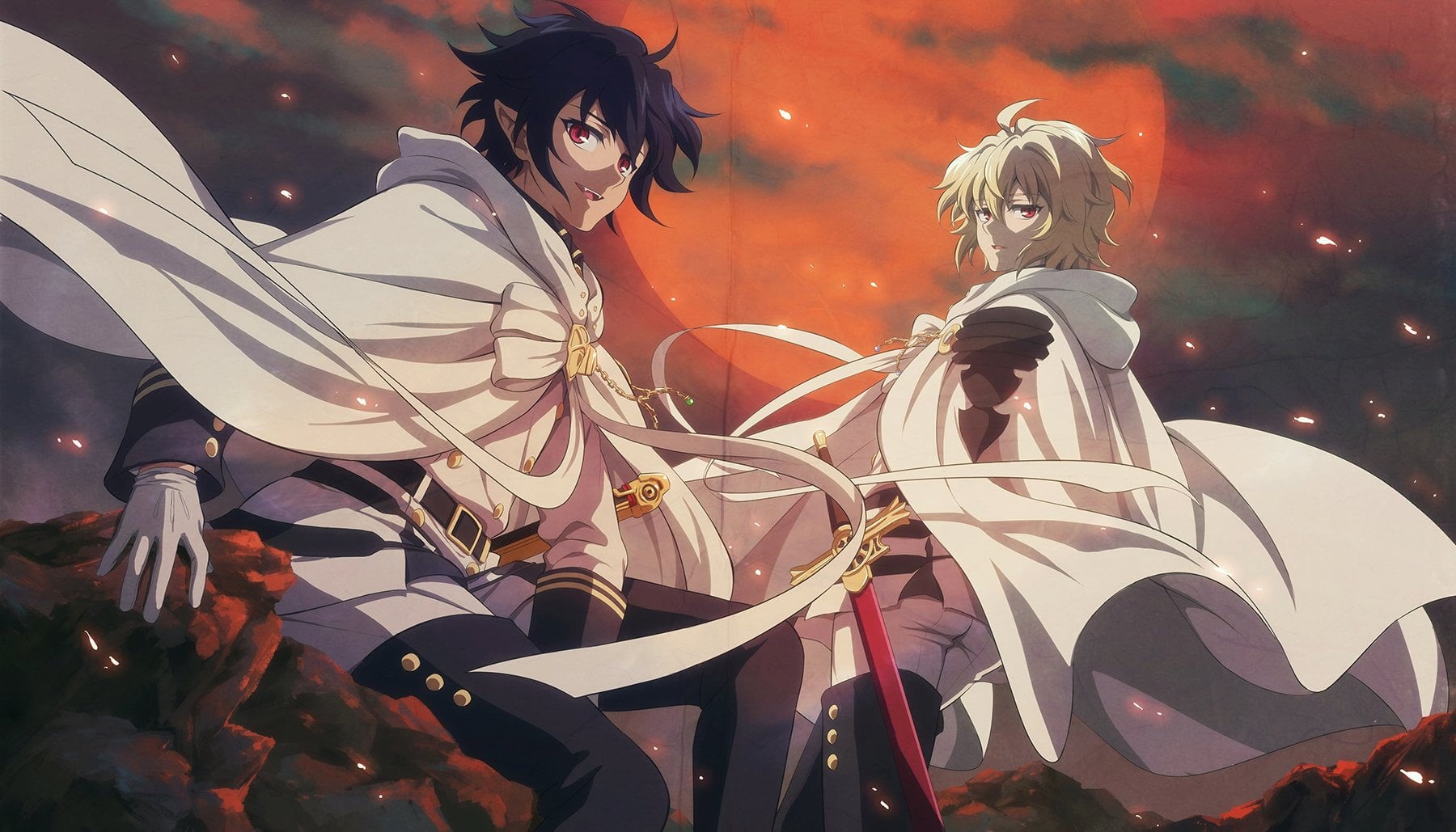 outdoors, night, men, togetherness, event, adult, standing, celebration, Seraph of the End, arts culture and entertainment, lifestyles, leisure activity, HD Wallpaper