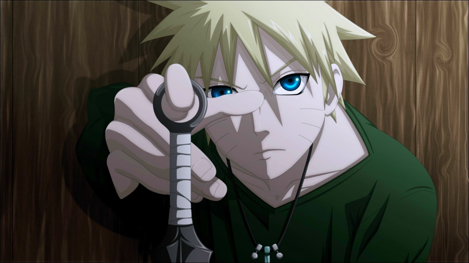 art, 1080P, anime, hd, shippuden, naruto, uzumaki, Blue Eyes, eyes, boys, kunai, Naruto: Shippuden, x, blue, HD Wallpaper