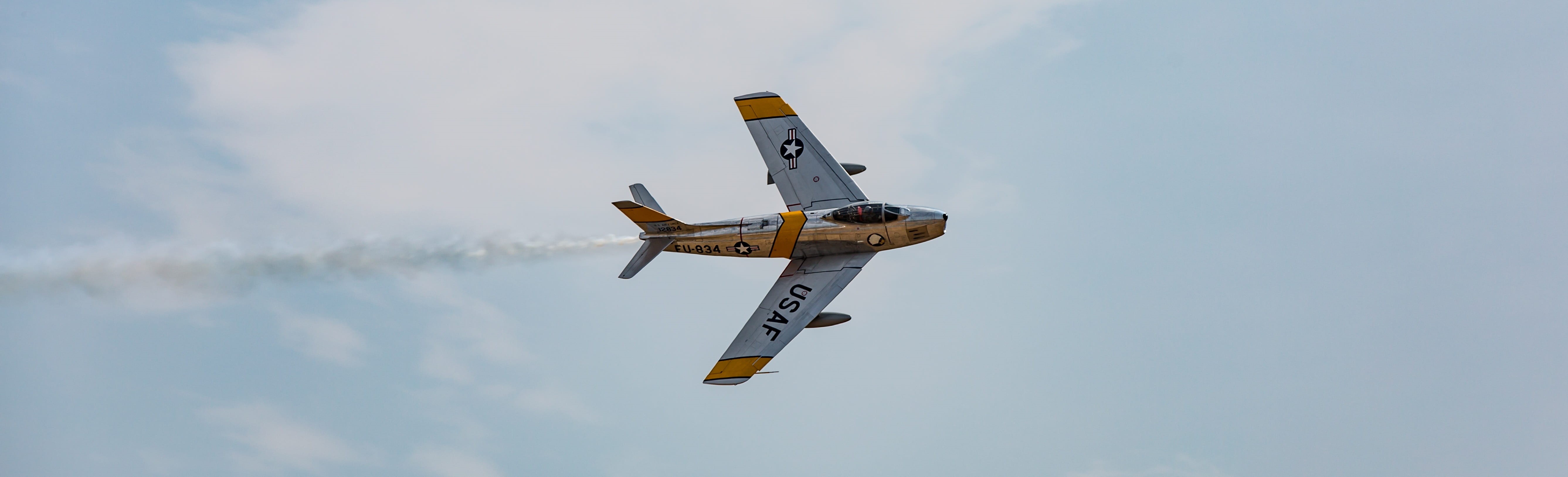 above, outdoors, aerobatics, brown, gray, navy, wings, airshow, plane, military, air show, sabre, mode of transportation, red, aviation, transportation, HD Wallpaper