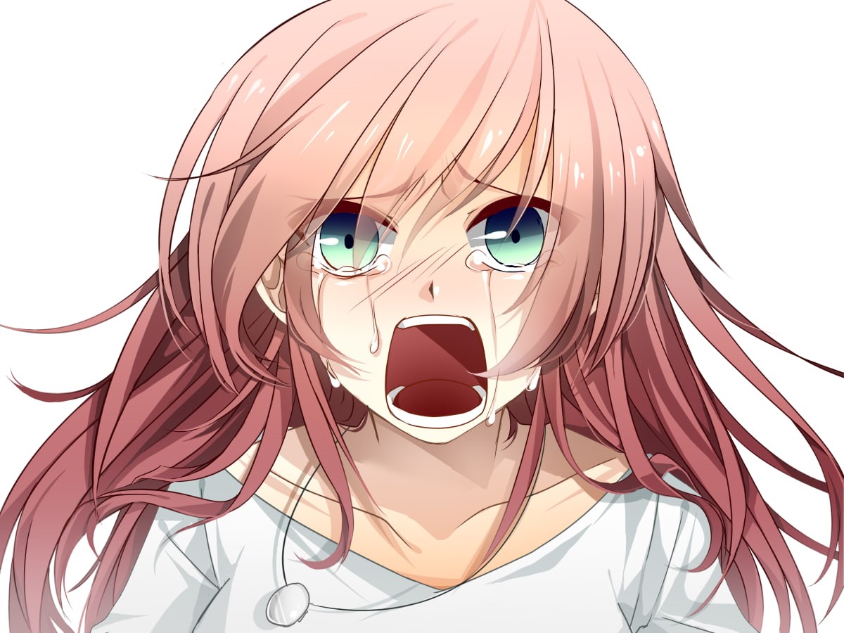 sad, anime, crying, 480P, screaming, HD Wallpaper