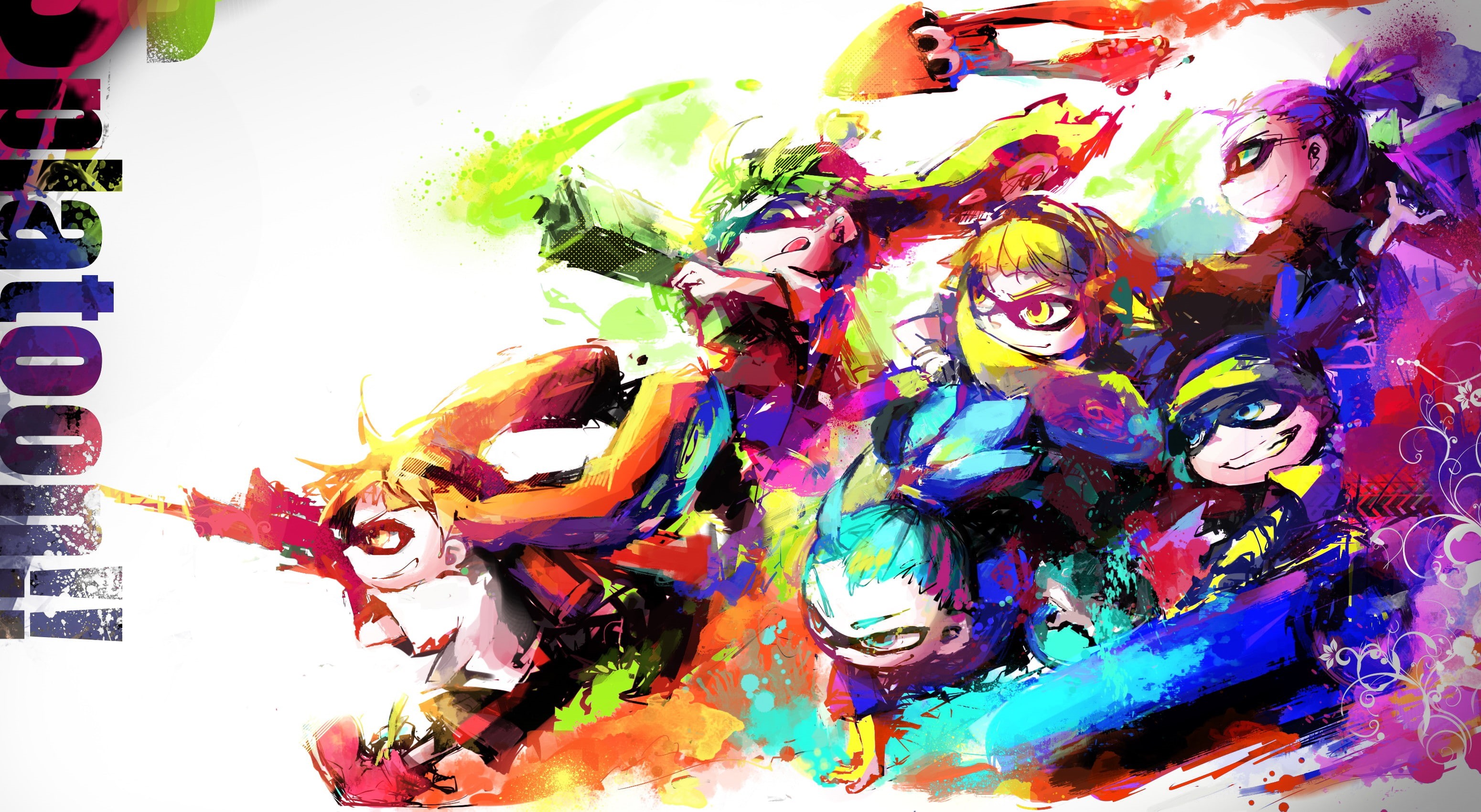 Splatoon, still life, close-up, Nintendo, art and craft, Wii U, no people, variation, day, festival, multi colored, 2K, human representation, carnival - celebration event, HD Wallpaper
