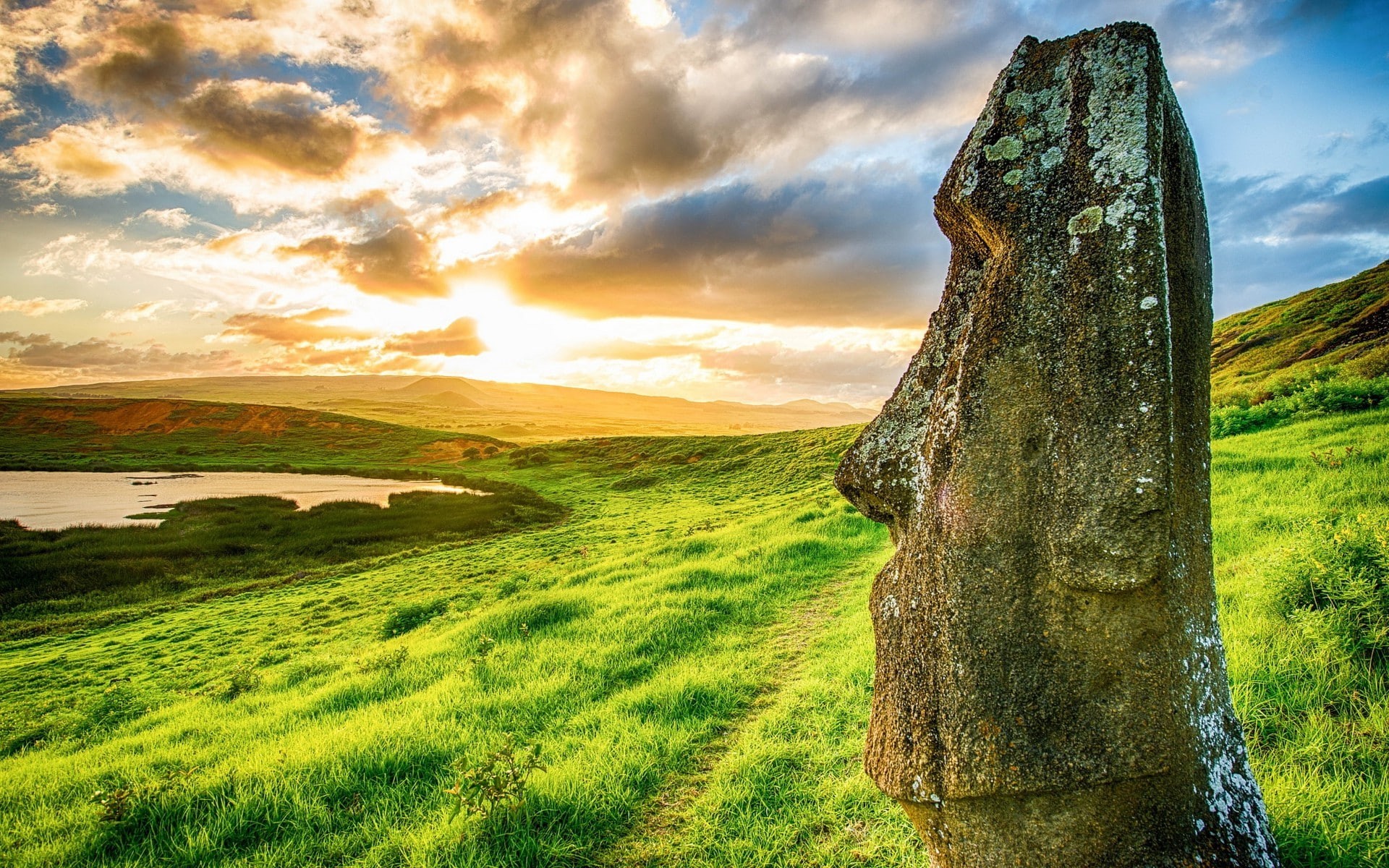 tranquility, land, hill, tranquil scene, beauty in nature, nature, non-urban scene, 1080P, scenics - nature, no people, plain, field, green color, grass, HD Wallpaper
