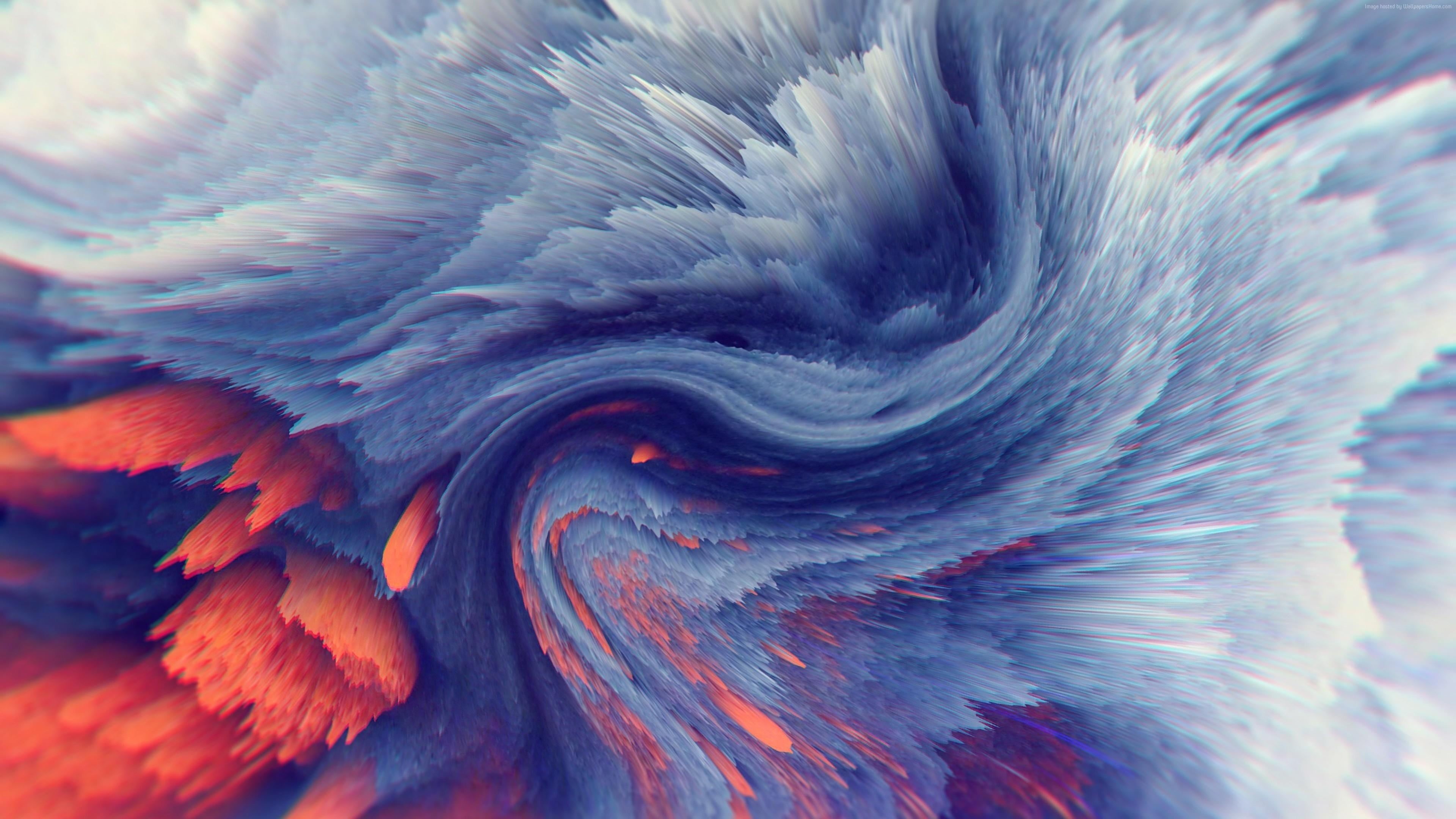 full frame, surreal, 4K, waves, magnetic, pattern, multi colored, no people, water, art, vibrant color, energy, textured, nature, sea, power in nature, HD Wallpaper