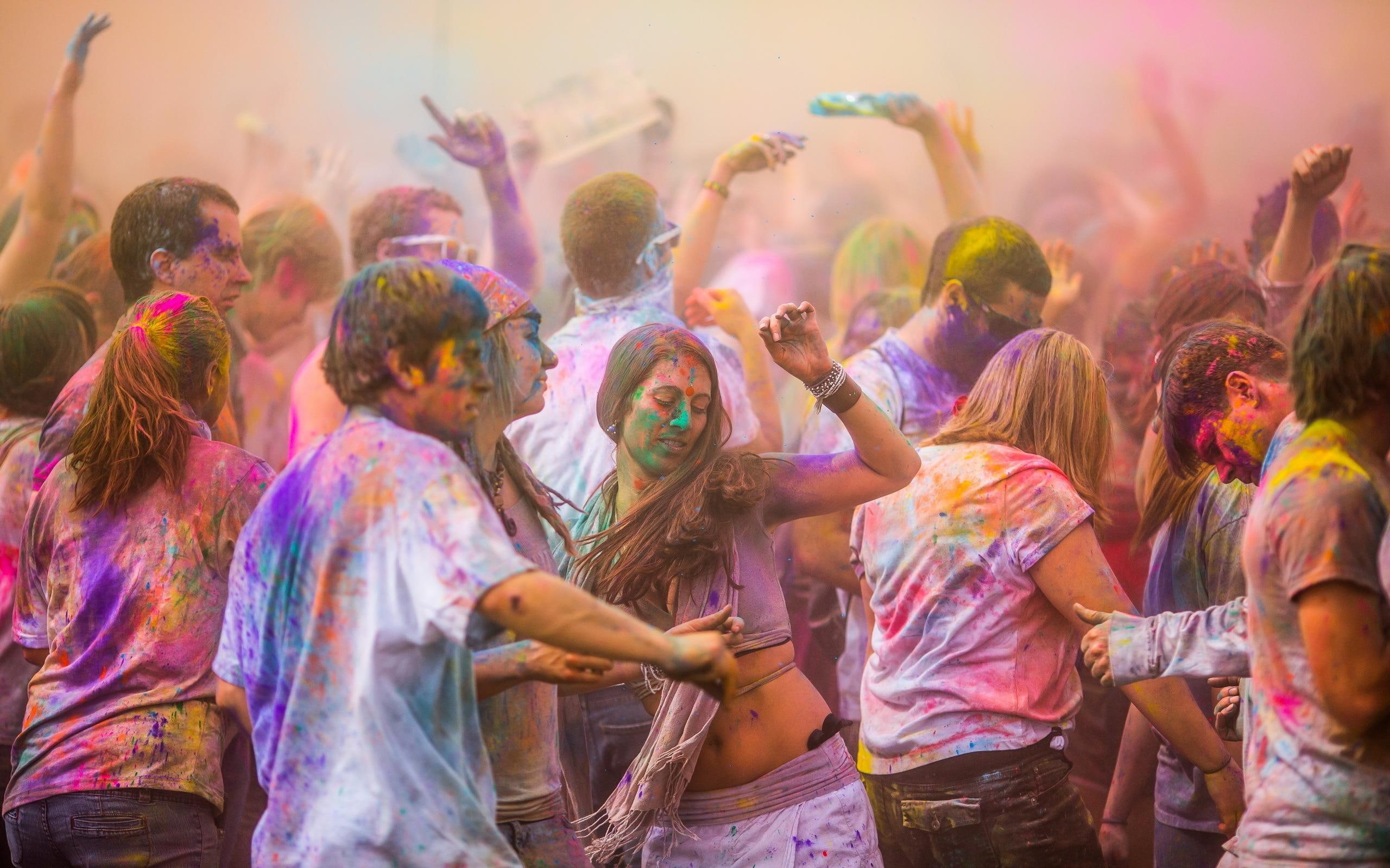 2K, 3d and abstract, india, color, holi, festival, HD Wallpaper