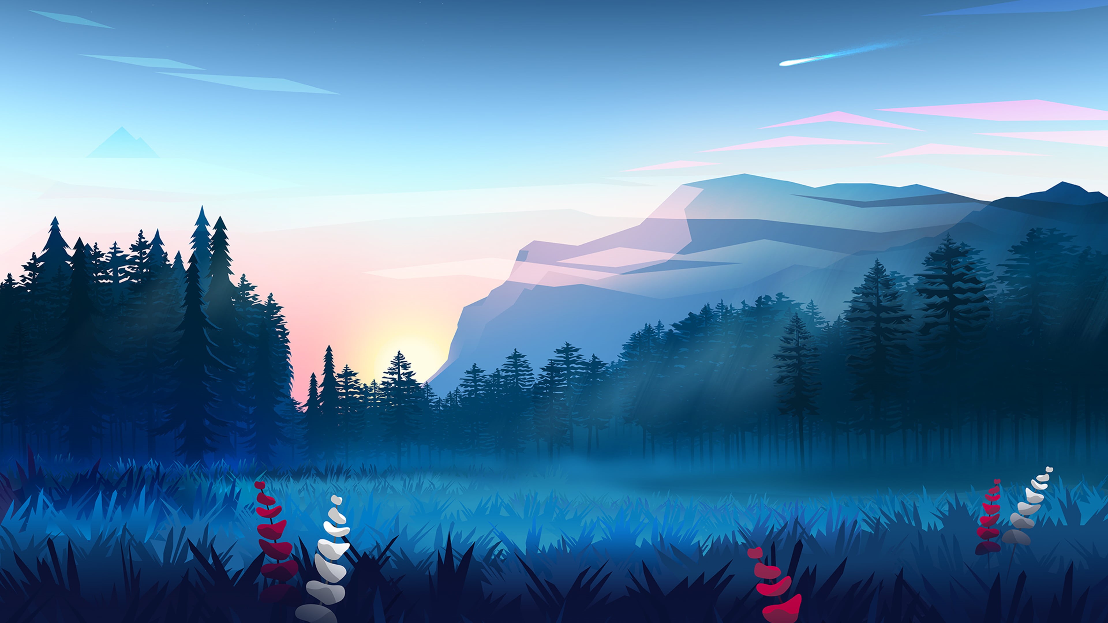 illustration, drawing, 4K, landscape, HD Wallpaper