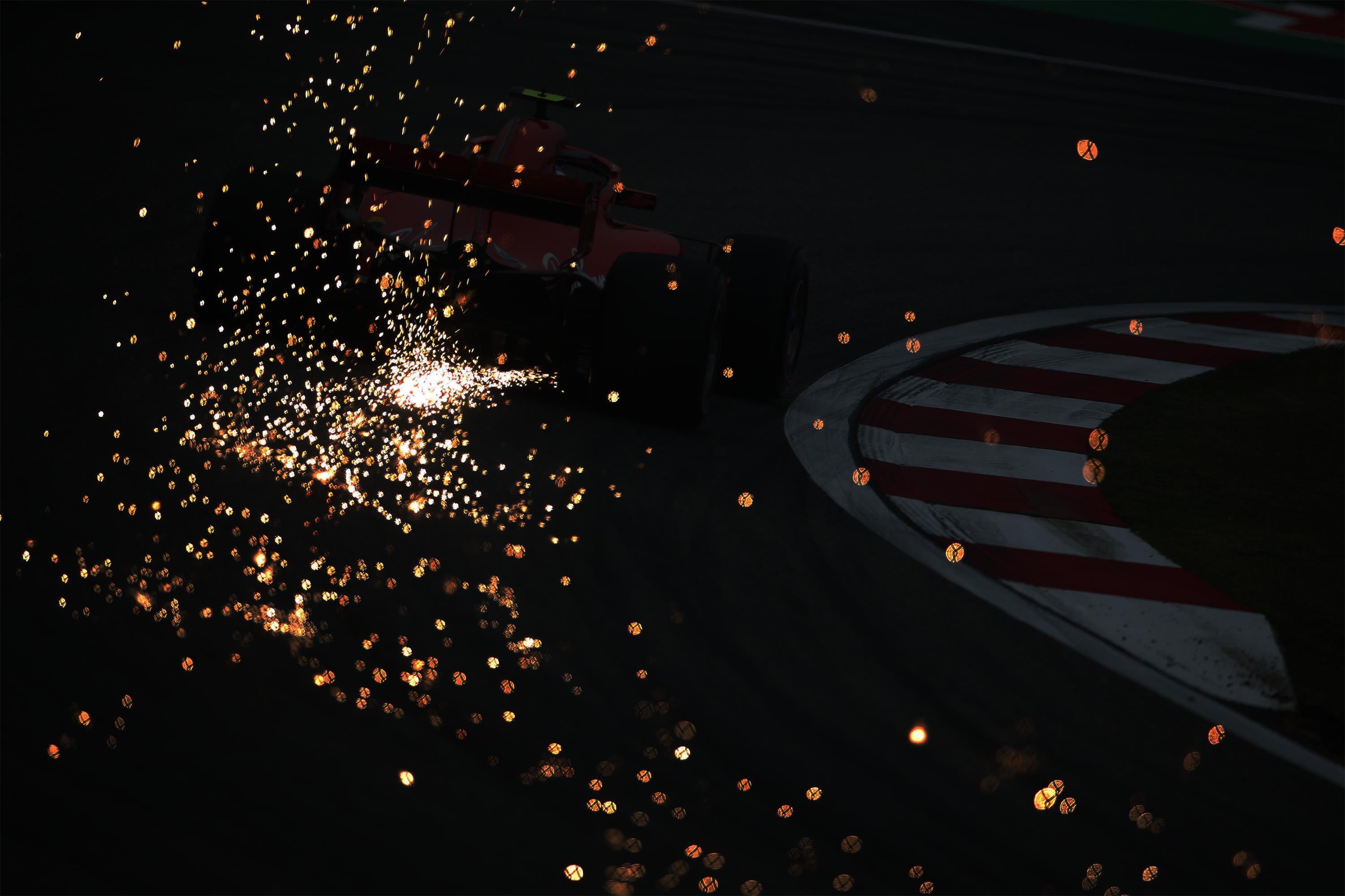 Formula 1, sparks, spark, 2K, dark, HD Wallpaper
