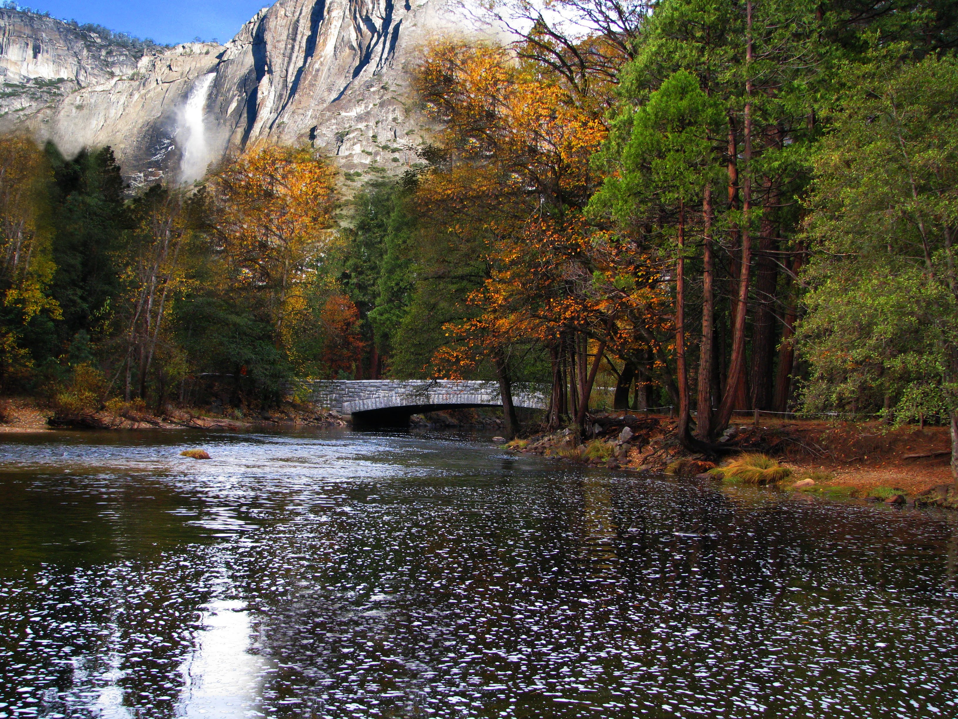 body of water, rafting, bridges, sky, national park system, body, beauty, stone bridge, fall colors, leaf, national parks, department of the interior, natural colors, HD Wallpaper