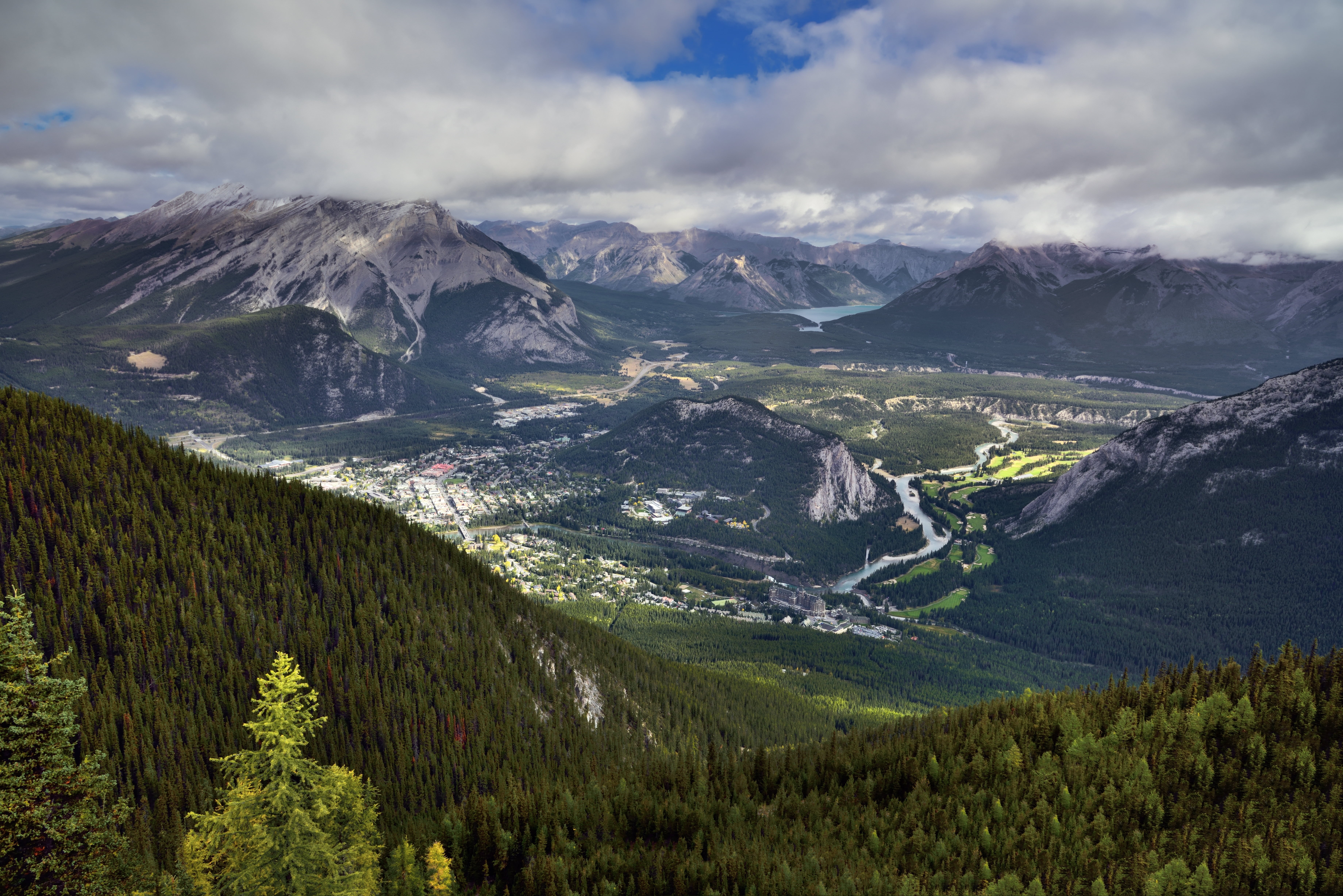 Bow River, Hillside, Edited, Banff National Park, Range  Lake, Trip, gray mountain, Fairholme Range, View, 5K, Sanson, NE, Portfolio, Evergreen, British Columbia, HD Wallpaper