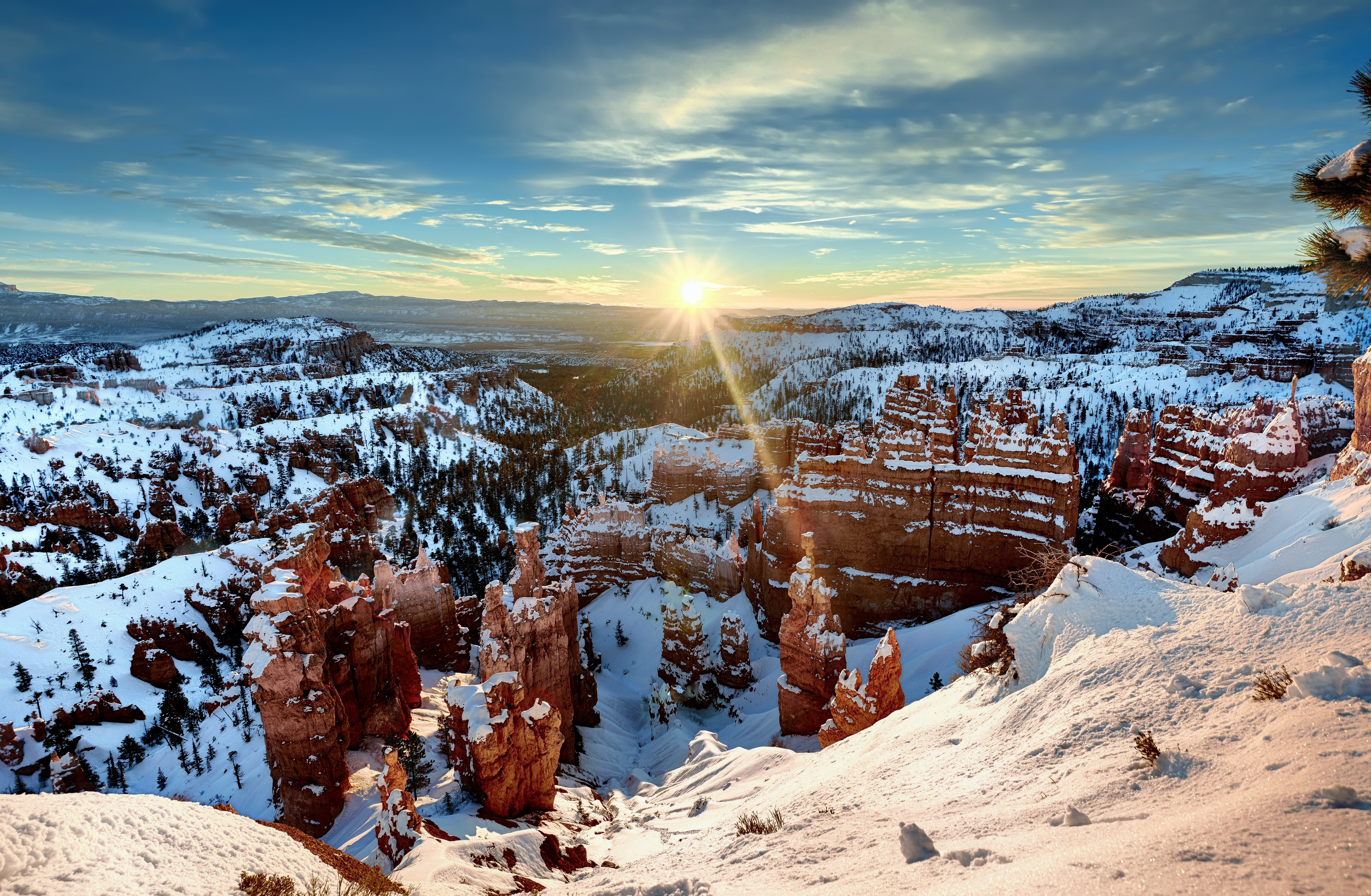 scenics, forest, Canvas, Mountain, rock mountain, Day 5, Mountains, Bryce Canyon National Park, outdoors, Edge, Landscape, Clouds, Sunset Point, Sunrise  Sunset, HD Wallpaper