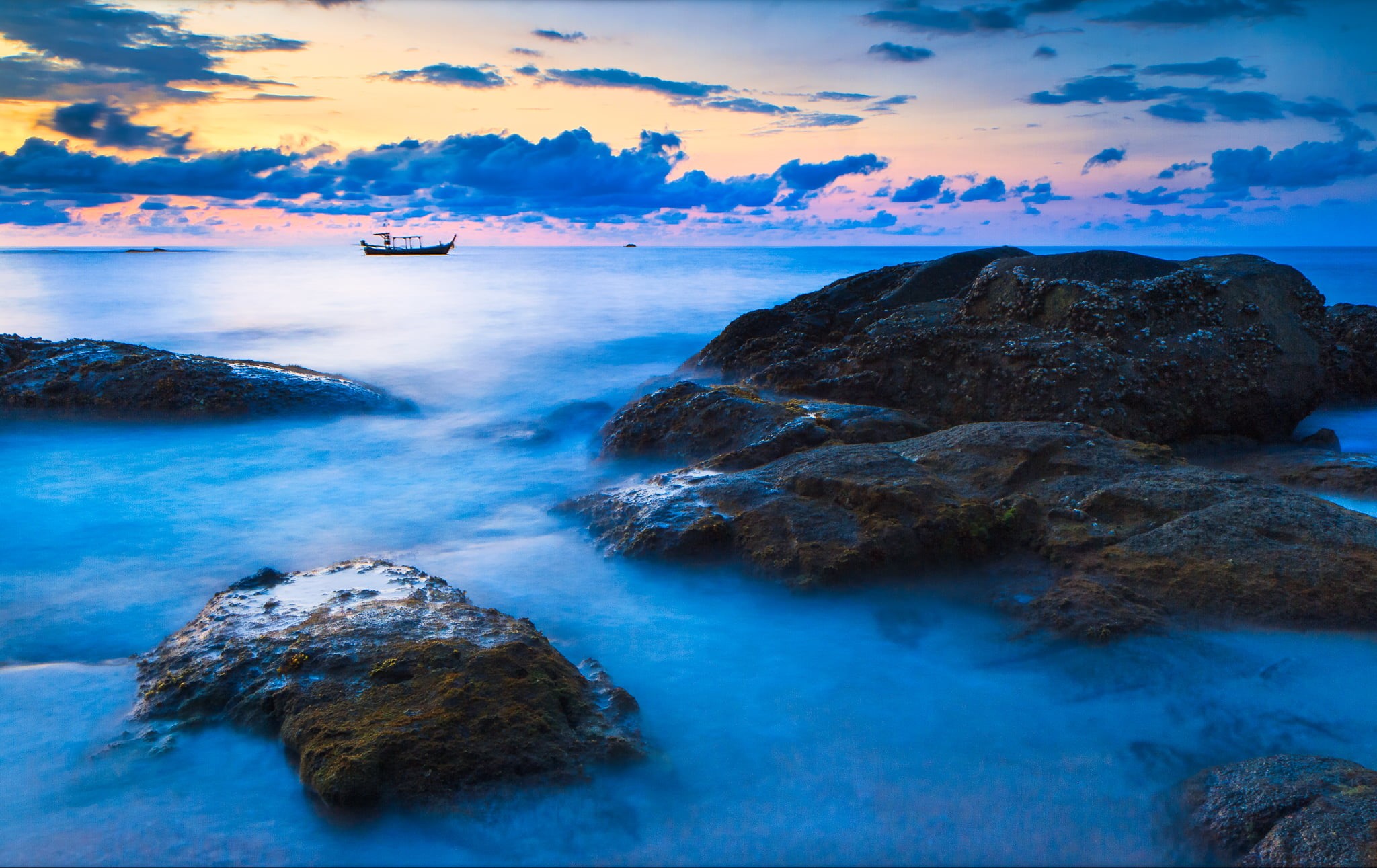 Khao Lak, coastline, Thailand, rock - Object, nature, distance, summer, monolith, premium, gear, bronze, NEW-VISION, sea, platinum, landscape, dusk, sky, HD Wallpaper