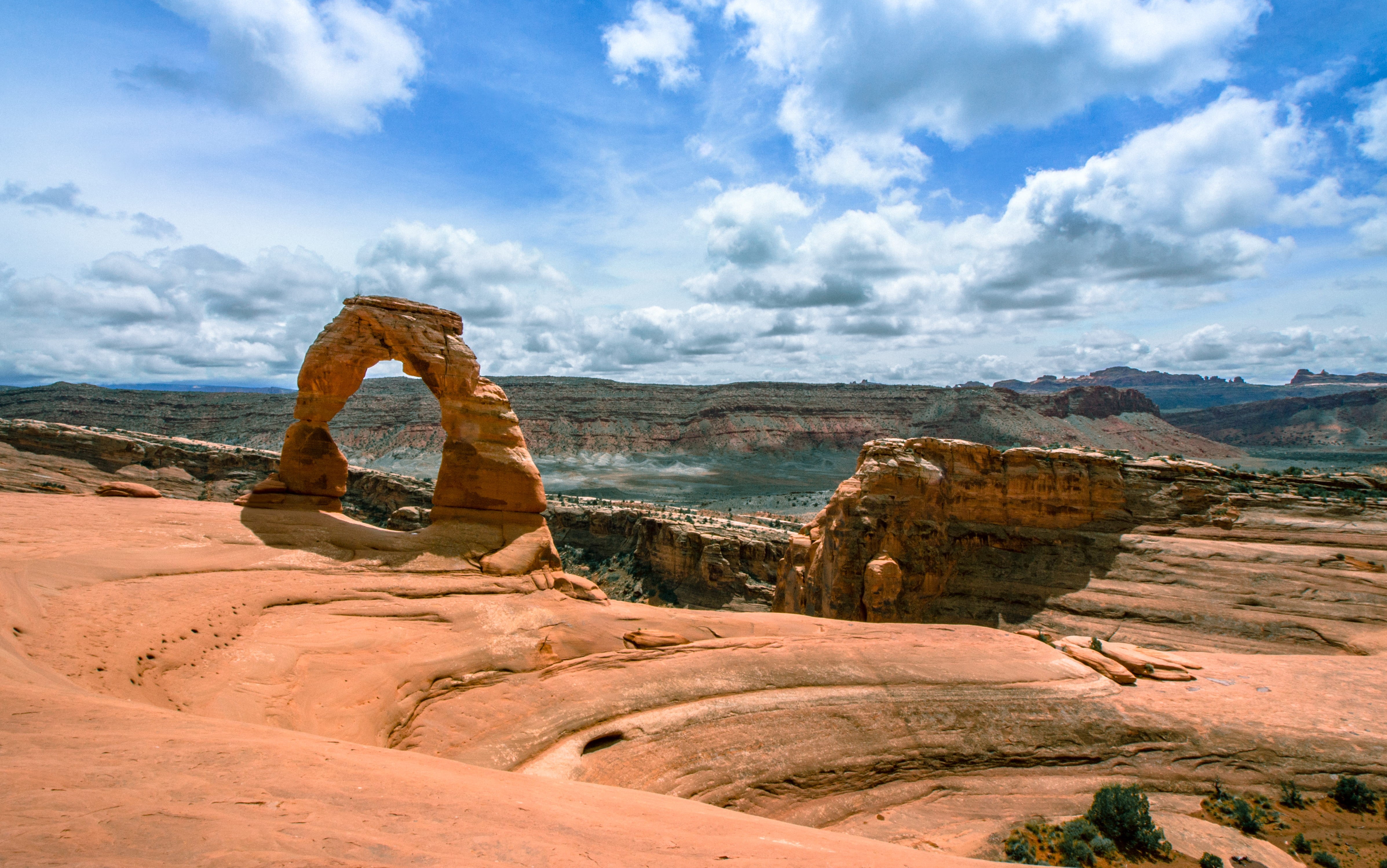 eroded, landscape, rocks, no people, photo, tranquility, outdoor, rock - object, utah, canon, national park, rock formation, arch, tree, non-urban scene, HD Wallpaper