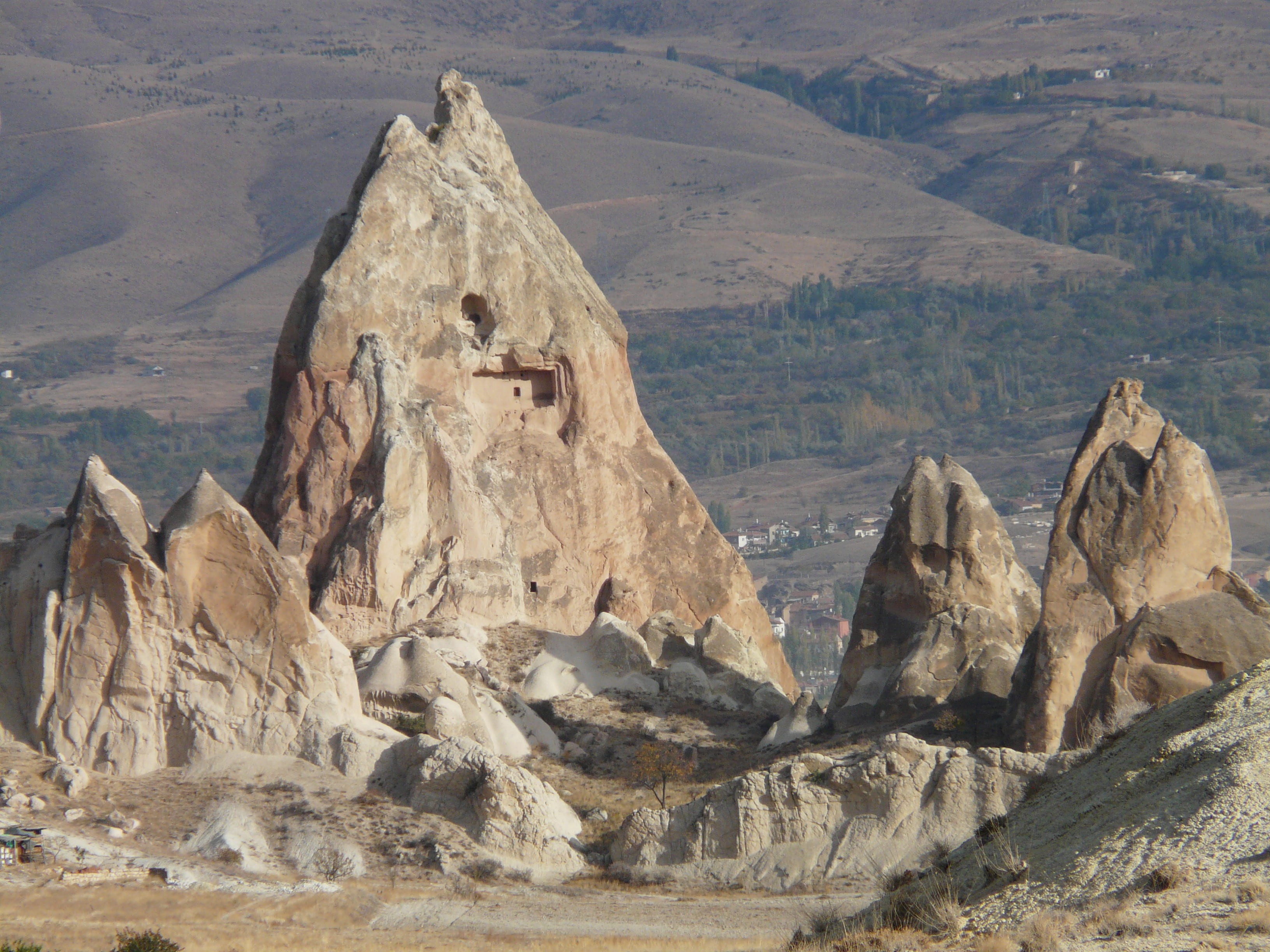 fairy tower, mountain, physical geography, cappadocia, travel destinations, rock formation, arid climate, beauty in nature, turkey, brown, non-urban scene, HD Wallpaper