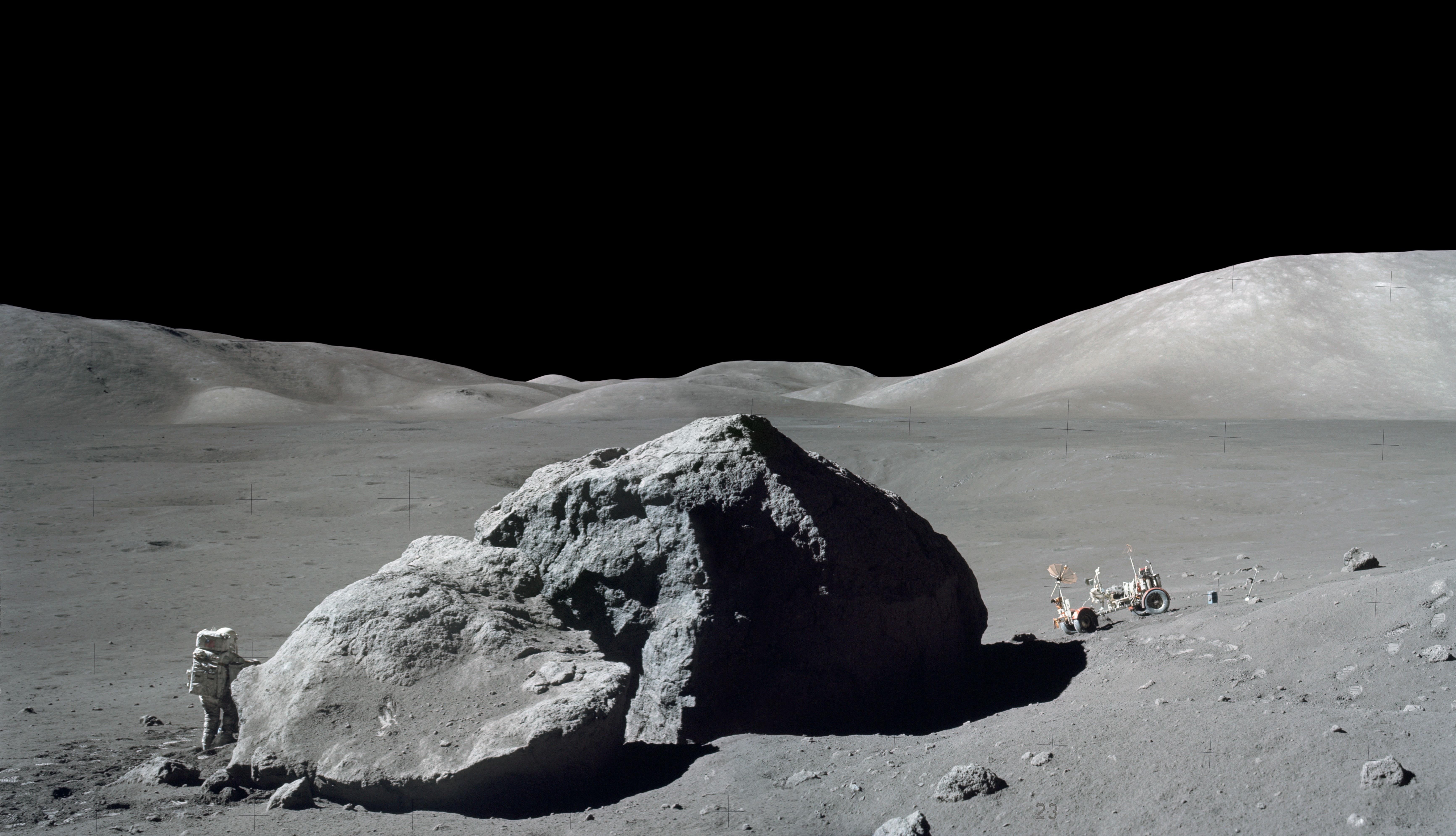 space, day, landscape, astronaut, tranquility, no people, solid, sky, photography, non-urban scene, Moon, 5K, beauty in nature, gray, scenics - nature, HD Wallpaper