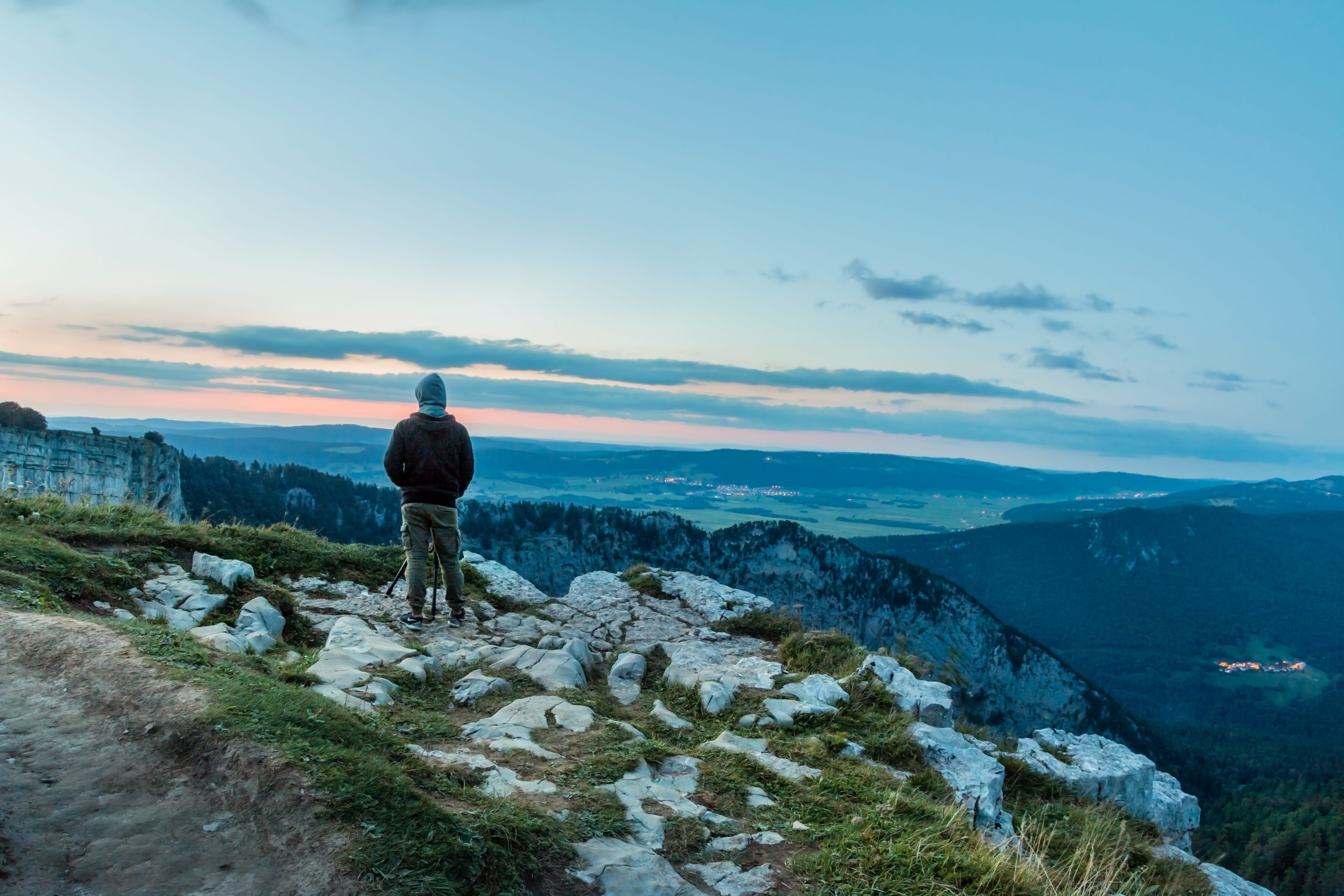 men, camp, off the beaten track, mountains, red sky, view, unique, wanderer, rest, long exposure, farbenpracht, evening light, jura, sunset, lighting, cold, HD Wallpaper
