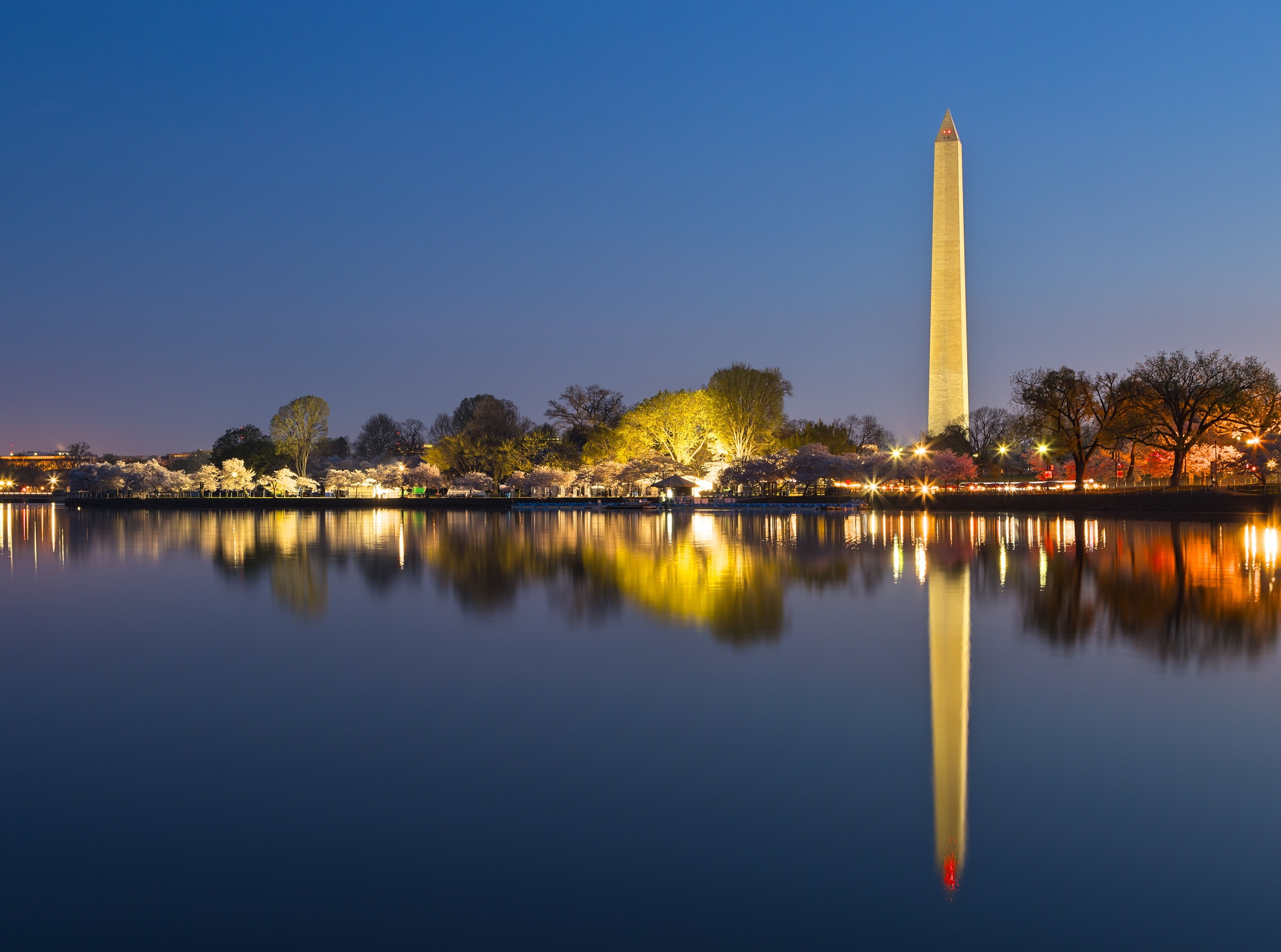 Epic, Vivid, reflecting pool, Beautiful, Landscape, basin, monumentalcore, Monument, clear sky, United States, night, historical, copy space, outdoors, HD Wallpaper