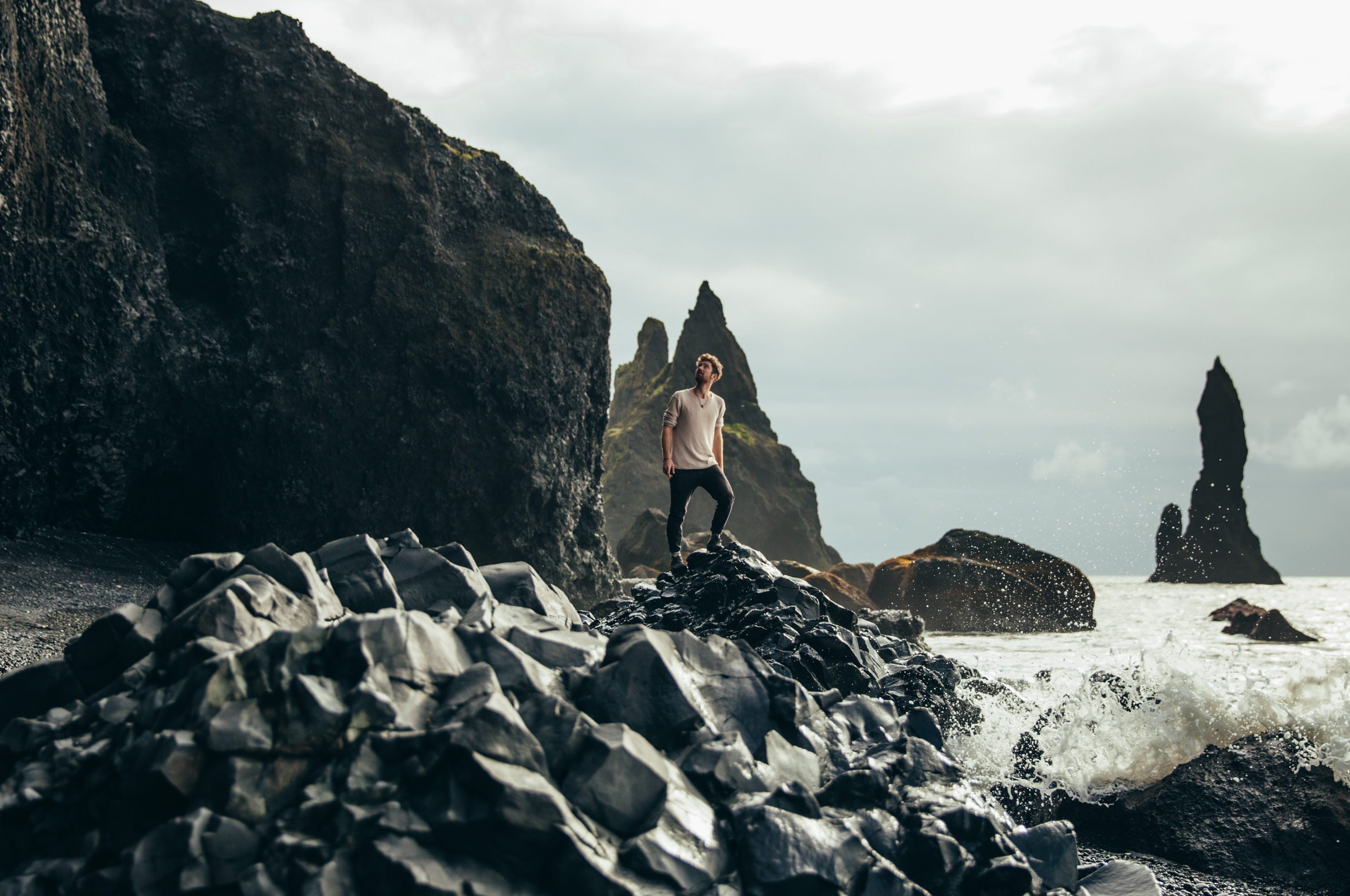 25-30 year old, rocks, adventure, beach, outdoors, solid, volcanic rock, day, leisure activity, sky, cloud - sky, vacations, rock, island, travel, mountain, HD Wallpaper