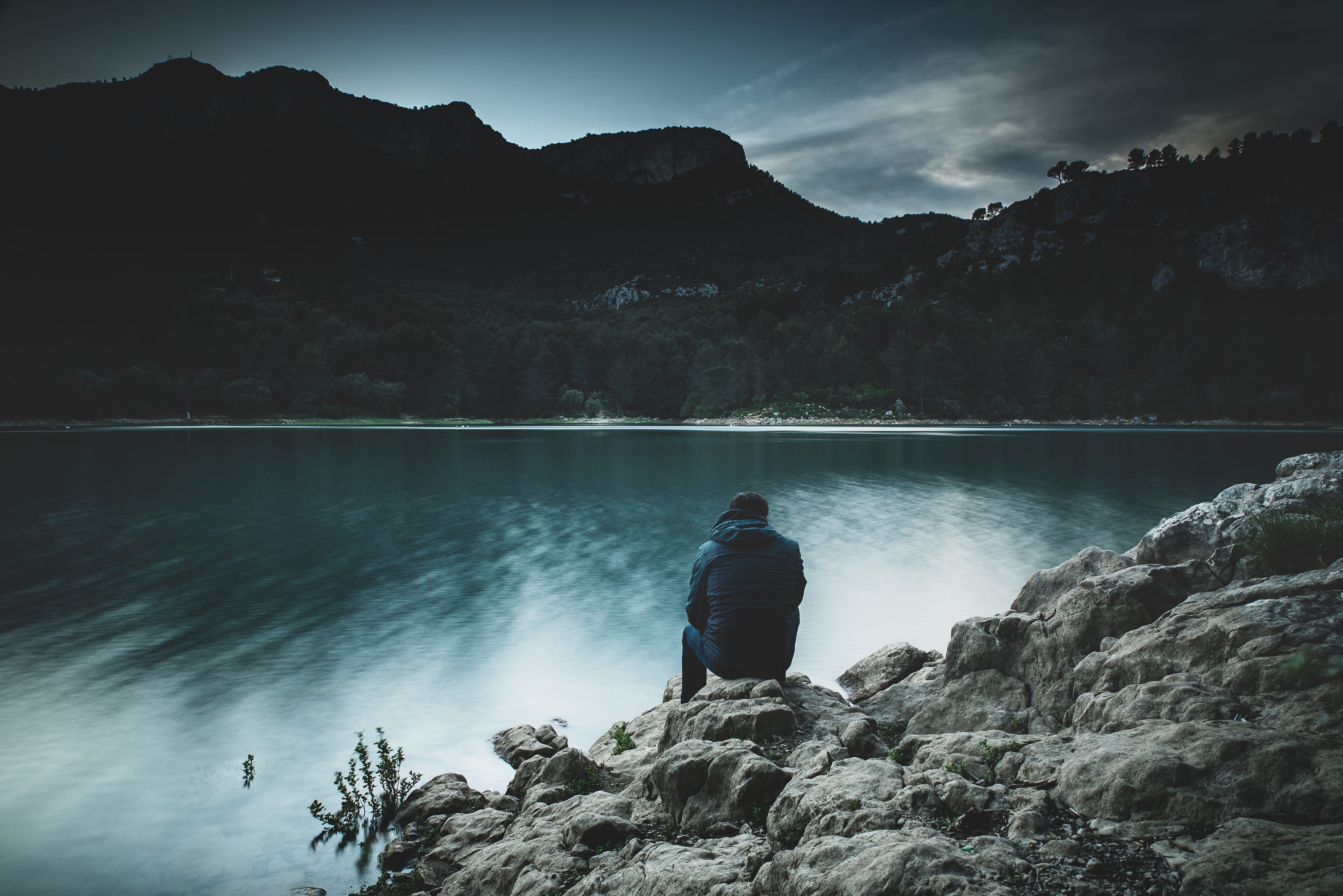 solid, nature, men, real people, rocky island, black, photo, non-urban scene, low, tree, mountain range, person, formation, tranquil scene, beauty in nature, HD Wallpaper