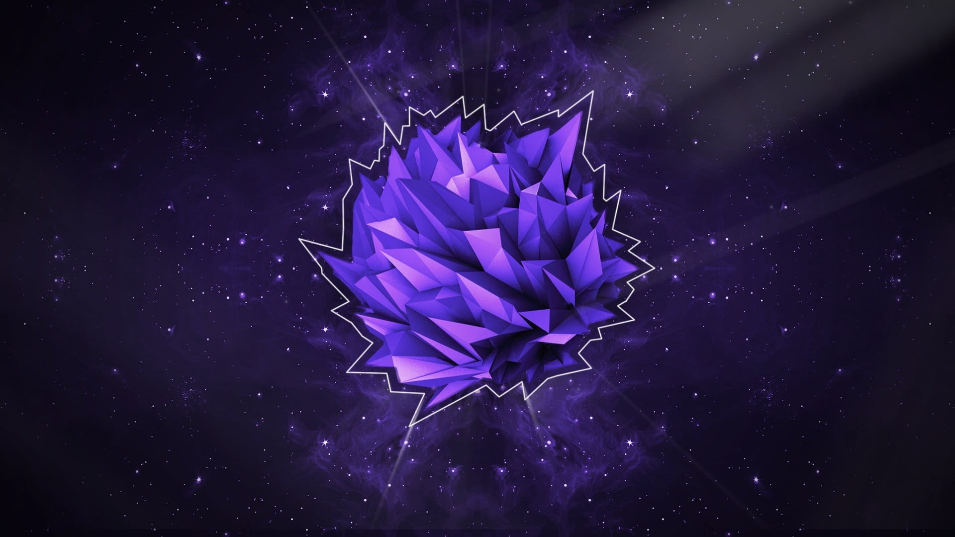 plant, petal, flowering plant, lights, night, purple, flower head, nature, low poly, star - space, illustration, poly, black background, fragility, vulnerability, HD Wallpaper