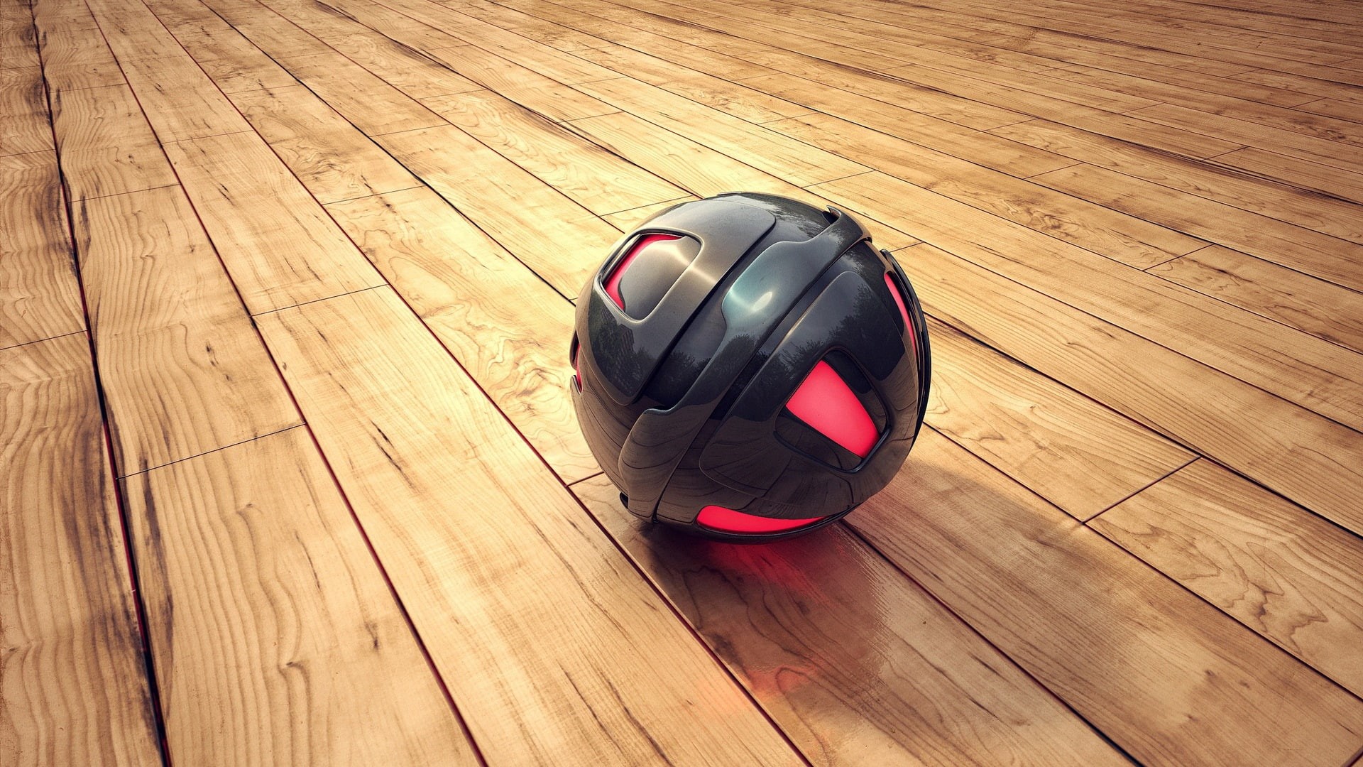hd, floor, orb, ball, 1080P, wood, digital/artwork, HD Wallpaper