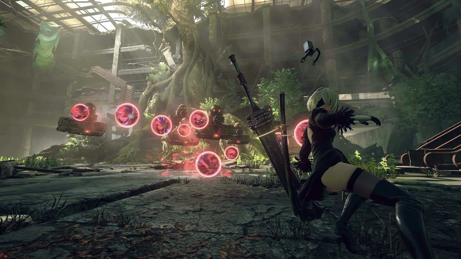Katana, representation, men, Red Eyes, YoRHa No.2 Type B, city, NieR: Automata, street, nature, women, Orb, lifestyles, Girl, Sword, one person, High Heels, HD Wallpaper