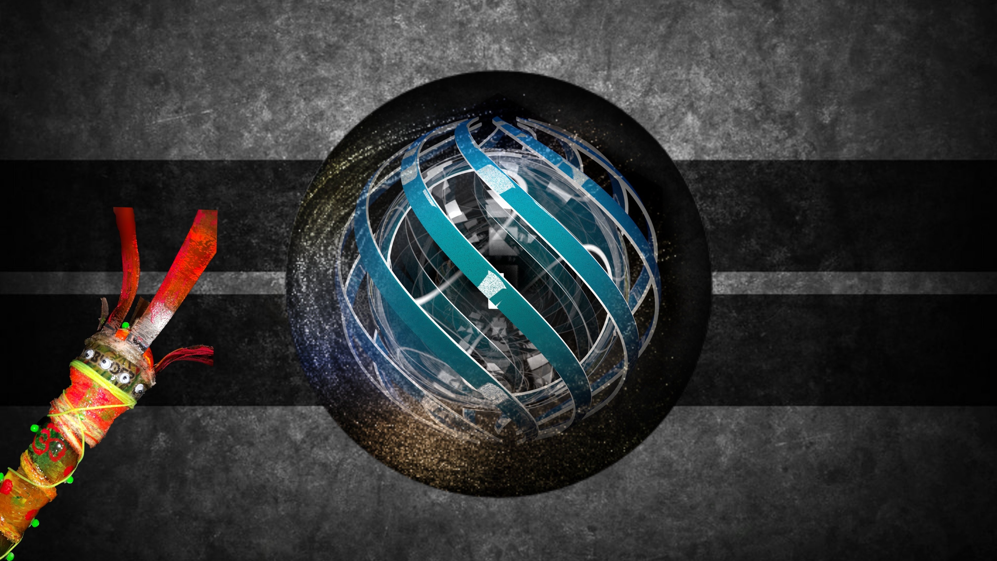 3840x2160px, spiral, 8bit, 4K, orbs, HD Wallpaper