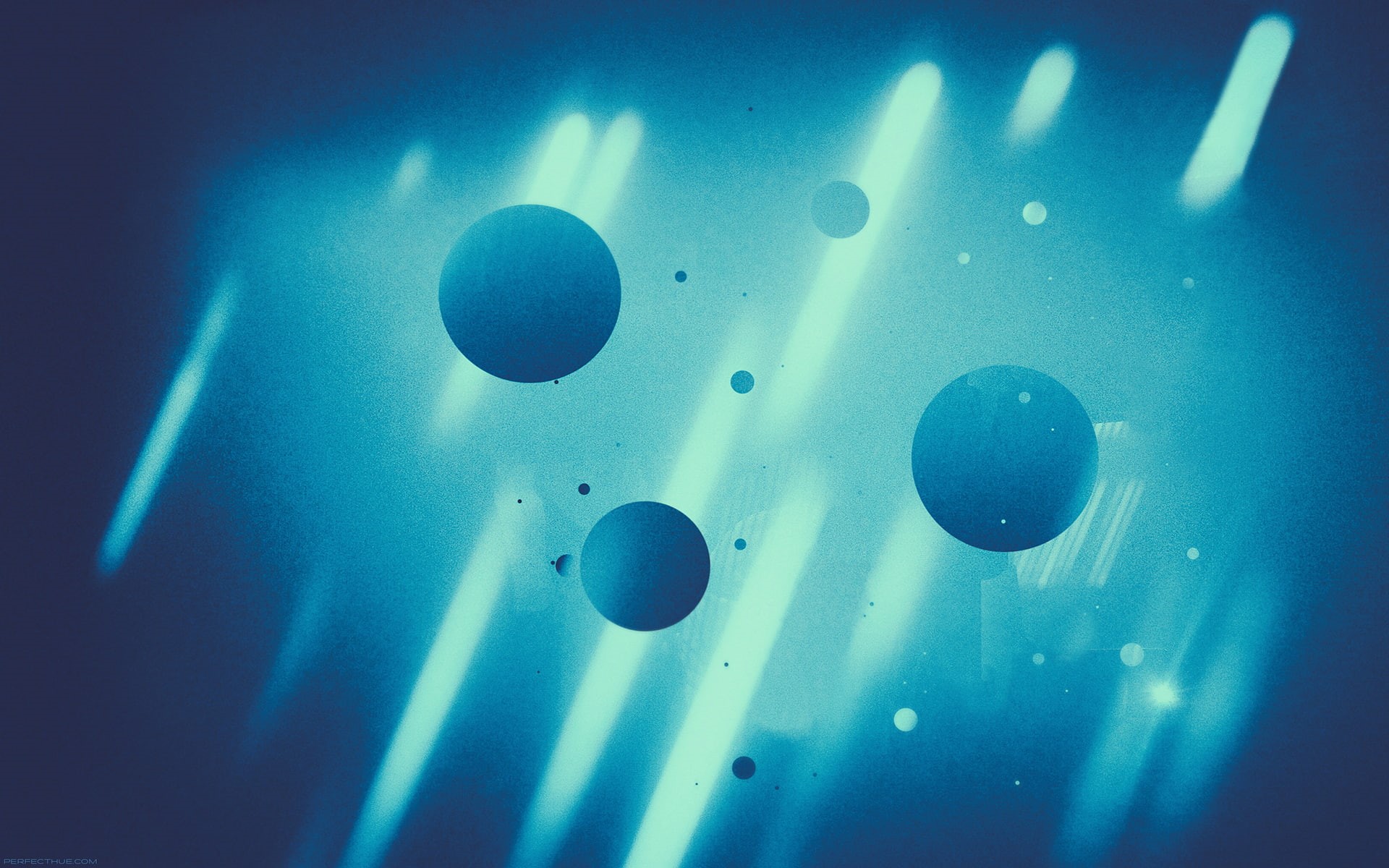hd, blue, abstract, orb, round, balls, 1080P, digital/artwork, painting, HD Wallpaper