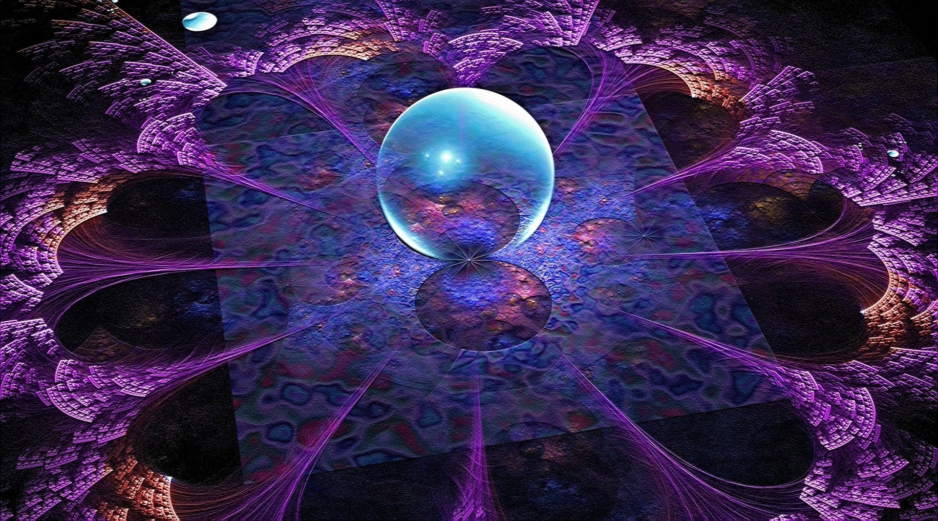 Sphere, Abstract, Orb, Purple, Reflection, 1080P, HD Wallpaper