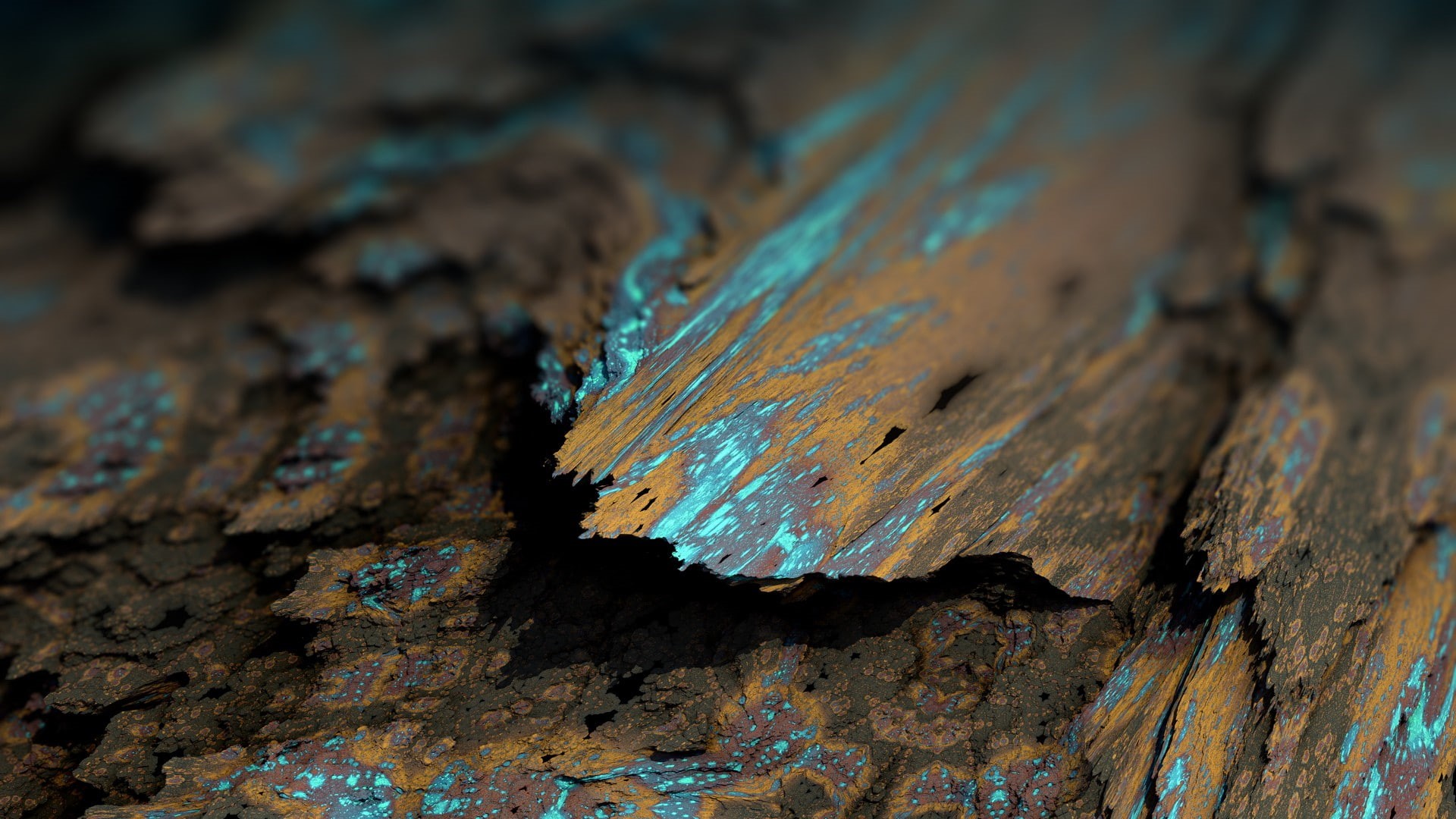 artwork, mineral, Procedural Minerals, abstract, brown, digital art, depth of field, 1080P, HD Wallpaper