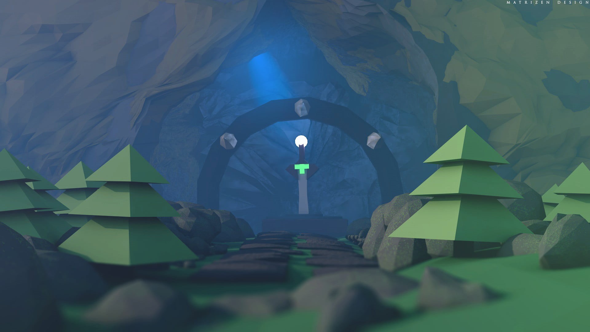 cave, Cinema 4D, lights, depth of field, outdoors, material style, low poly, 3d object, lighting equipment, arch, the past, spirituality, building exterior, HD Wallpaper