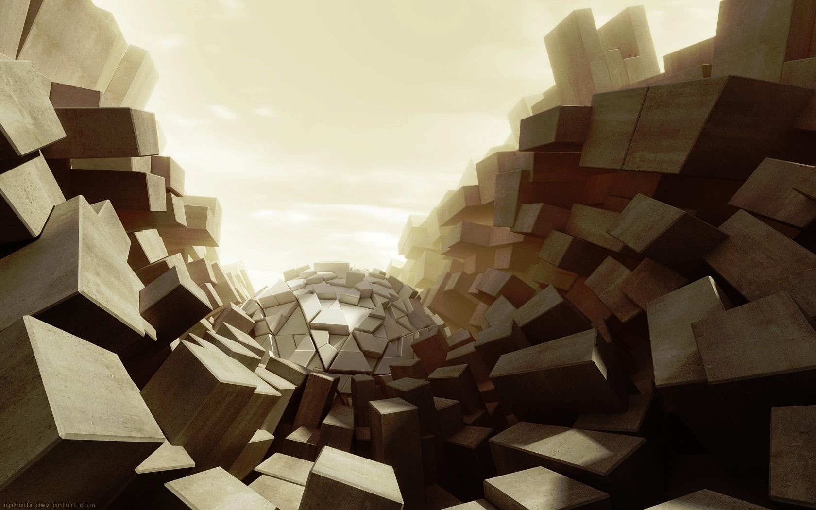 720P, 3D Blocks, abstract, HD Wallpaper