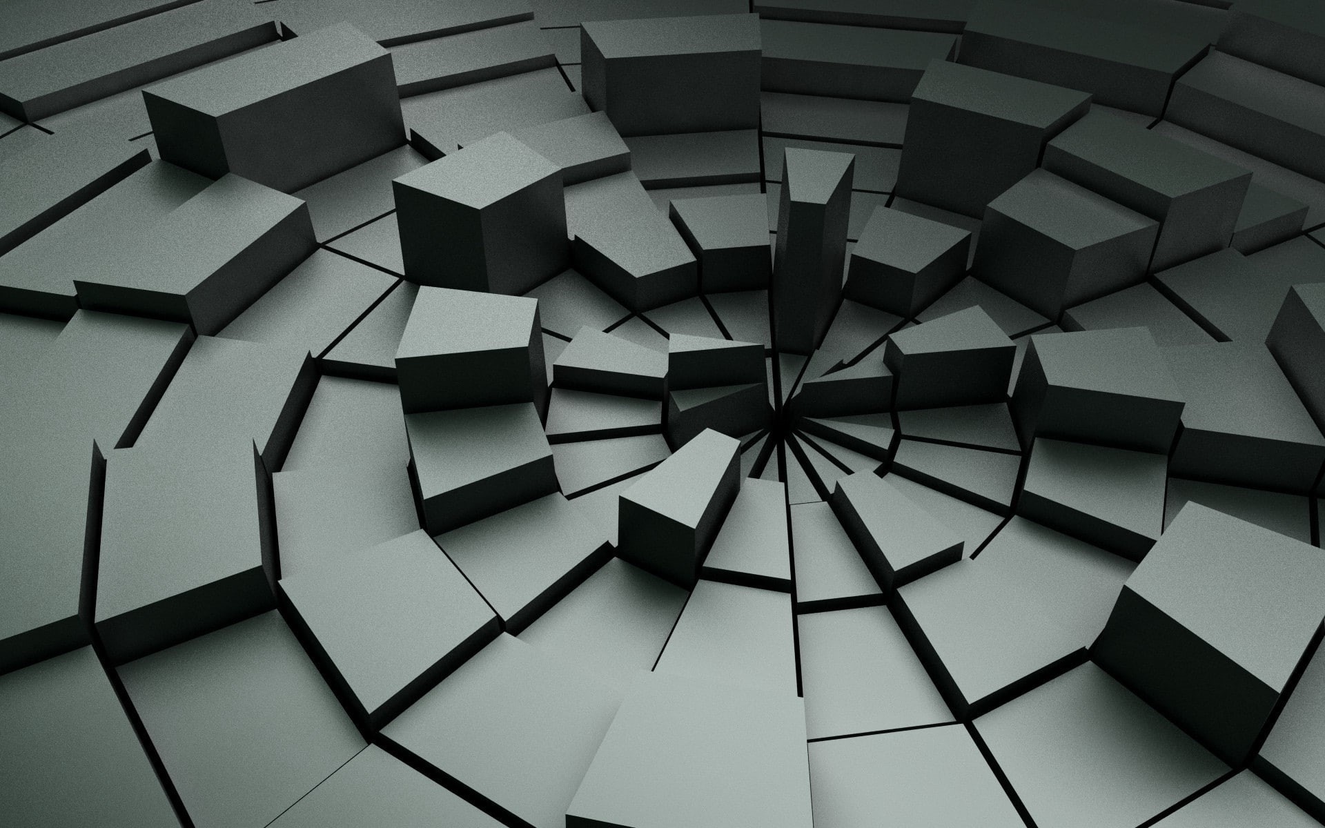 1080P, digital art monochrome abstract texture square geometry symmetry 3d 3d blocks cgi, HD Wallpaper