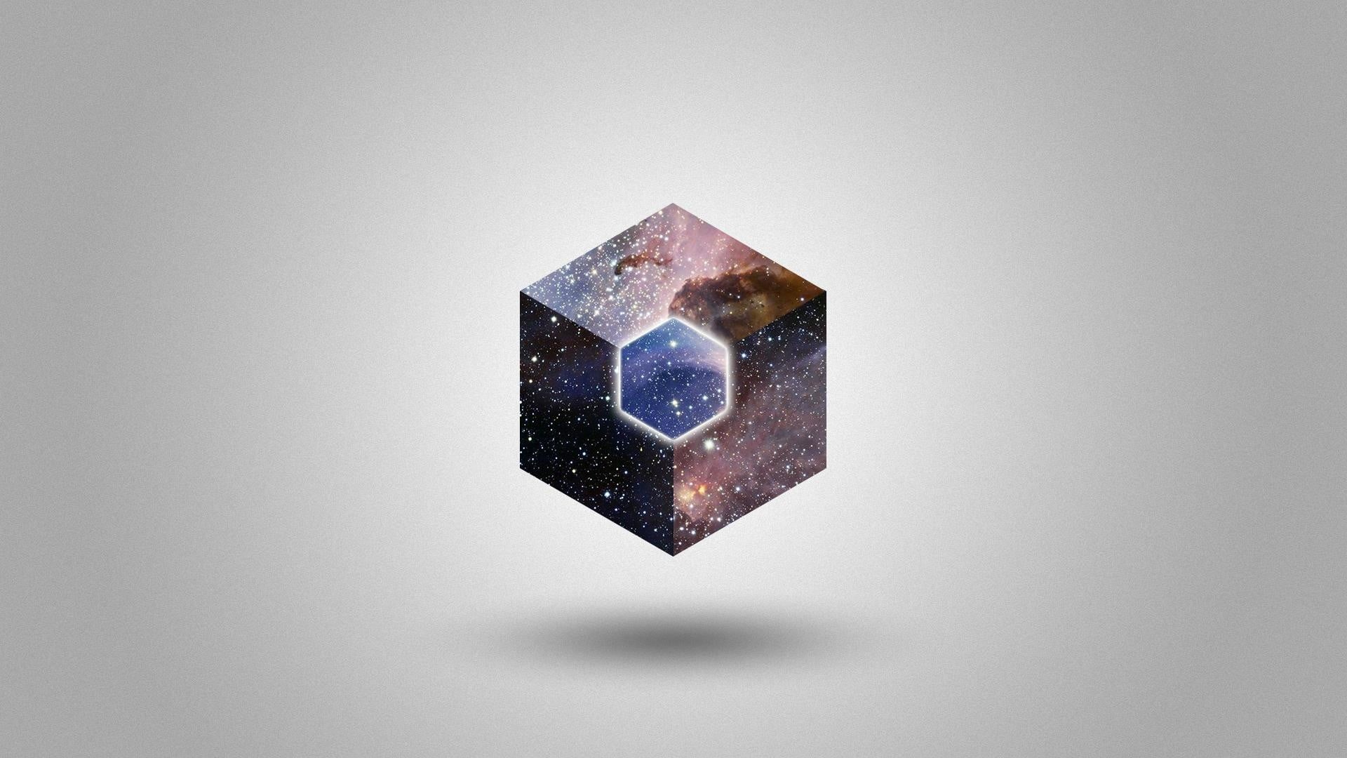 1080P, single object, crystal, simple background, gray background, shiny, white background, nature, galaxy, space, universe, colored background, space art, HD Wallpaper