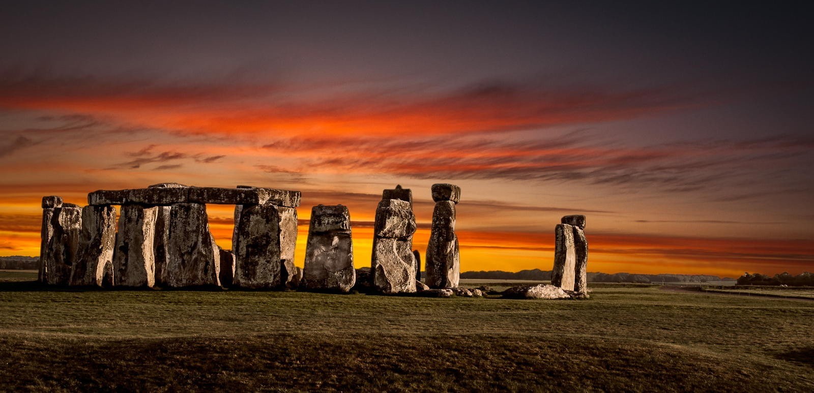 sunset, yellow, scenics - nature, outdoors, nature, clouds, England, no people, dramatic sky, solid, landscape, sculpture, orange color, cloud - sky, rock, HD Wallpaper