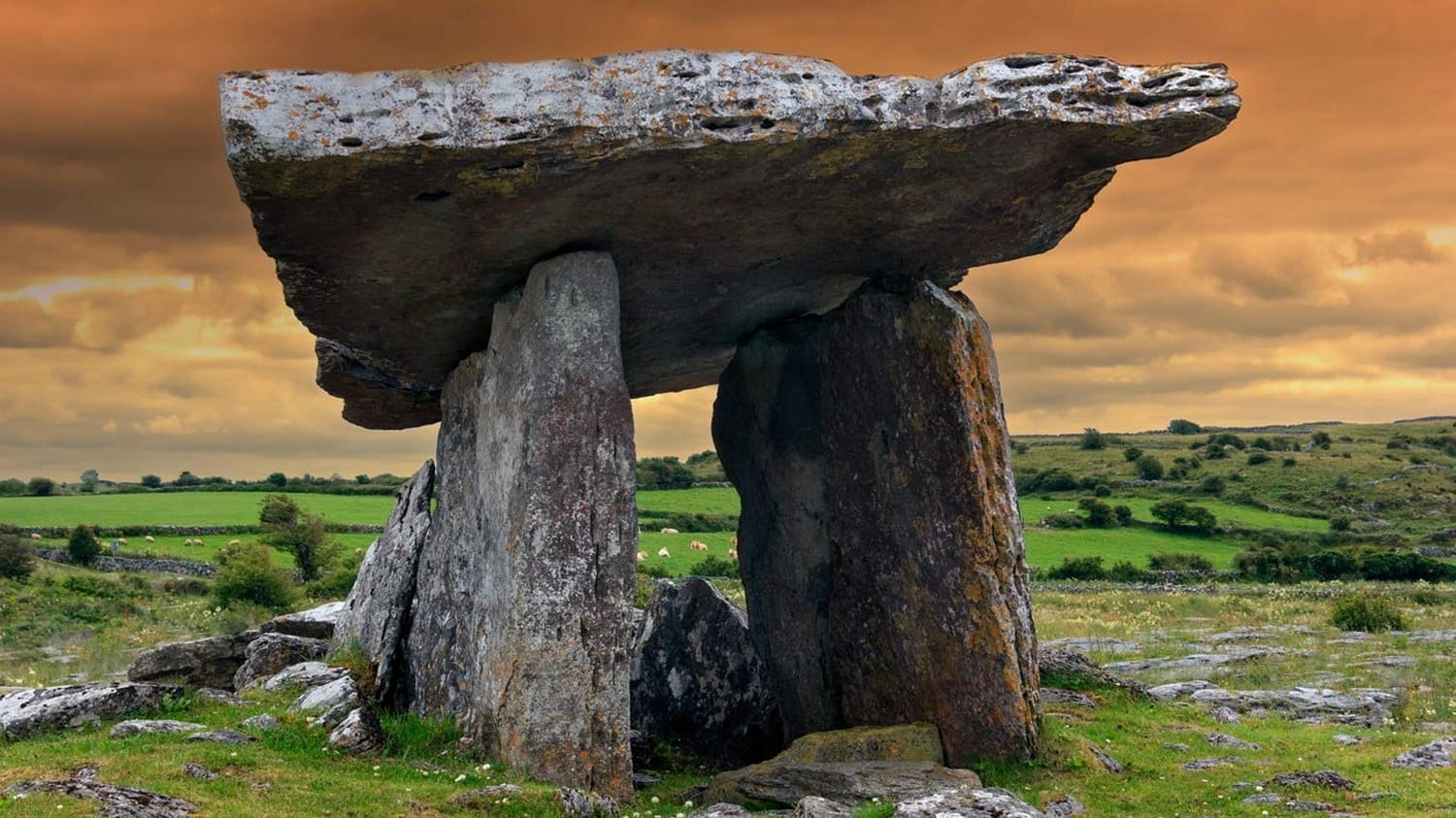 environment, sky, rock - object, history, prehistoric, non-urban scene, gray, day, stone, grass, outdoors, dolmen, scenics - nature, concrete, the past, HD Wallpaper