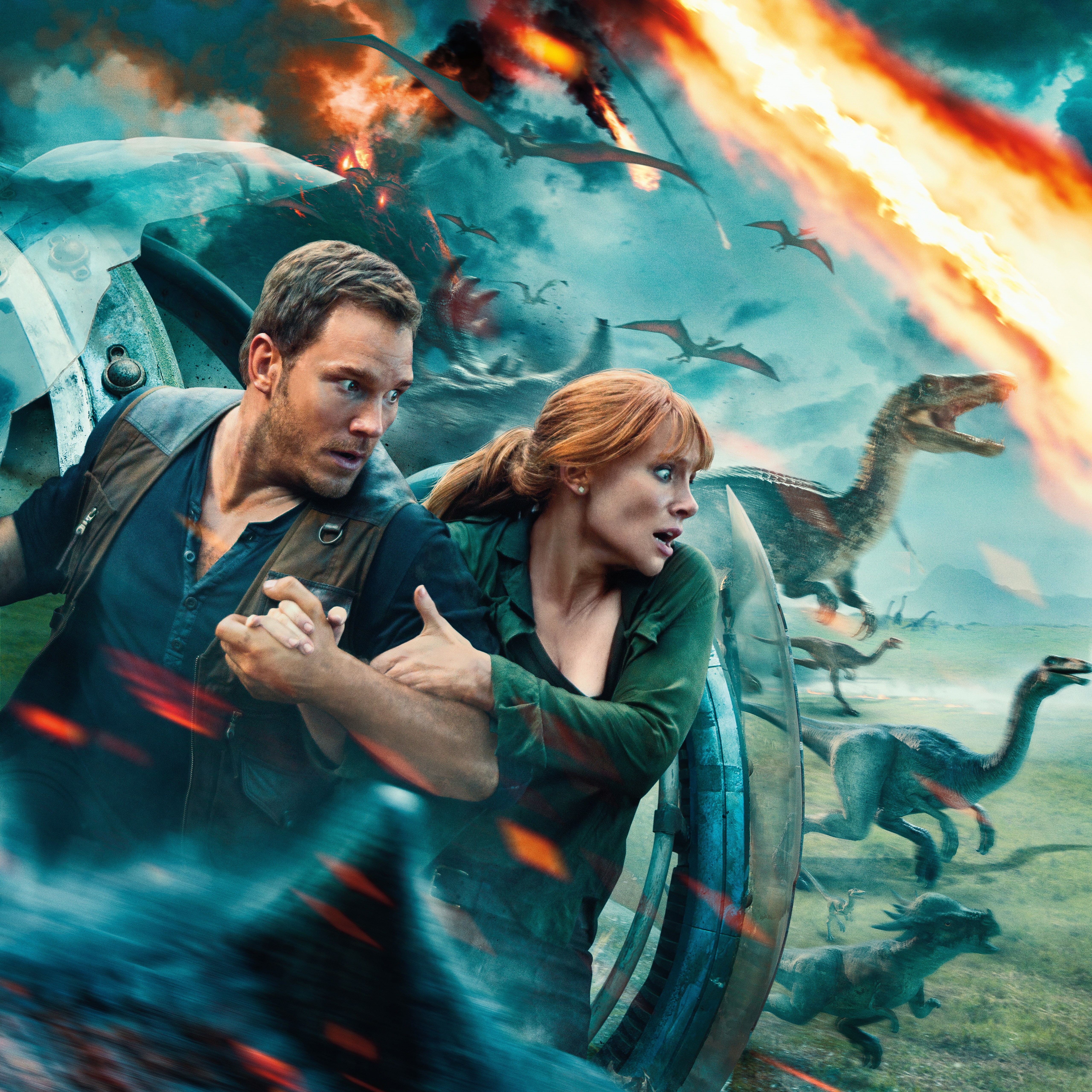 females, men, 2018, water, Bryce Dallas Howard, young adult, young men, Jurassic World: Fallen Kingdom, 5K, Chris Pratt, people, togetherness, young couple, Phone HD Wallpaper