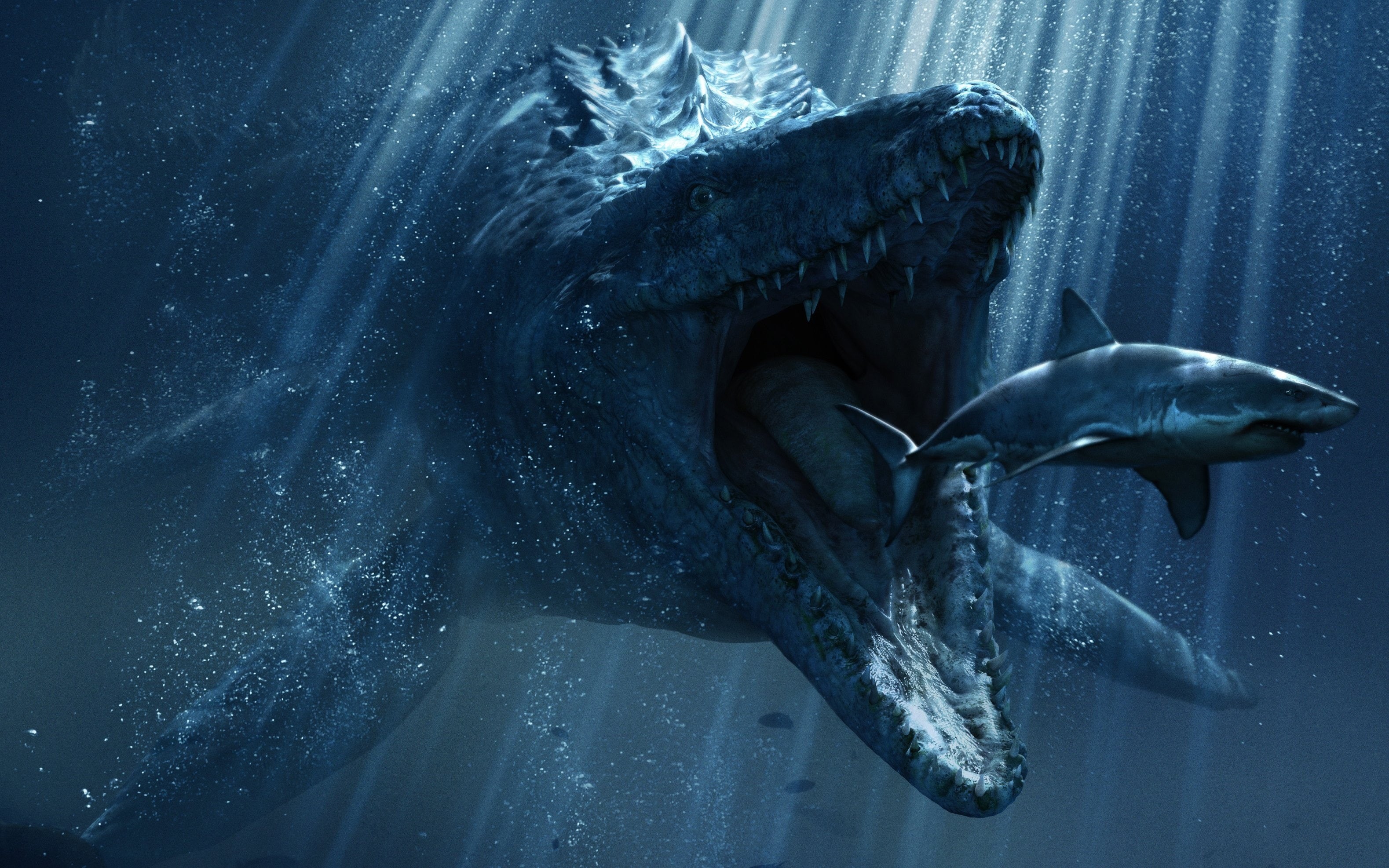 Movies, undersea, fish, sea, no people, blue, swimming, one animal, sea life, mammal, animal, vertebrate, nature, water, 2K, mouth open, animal wildlife, HD Wallpaper